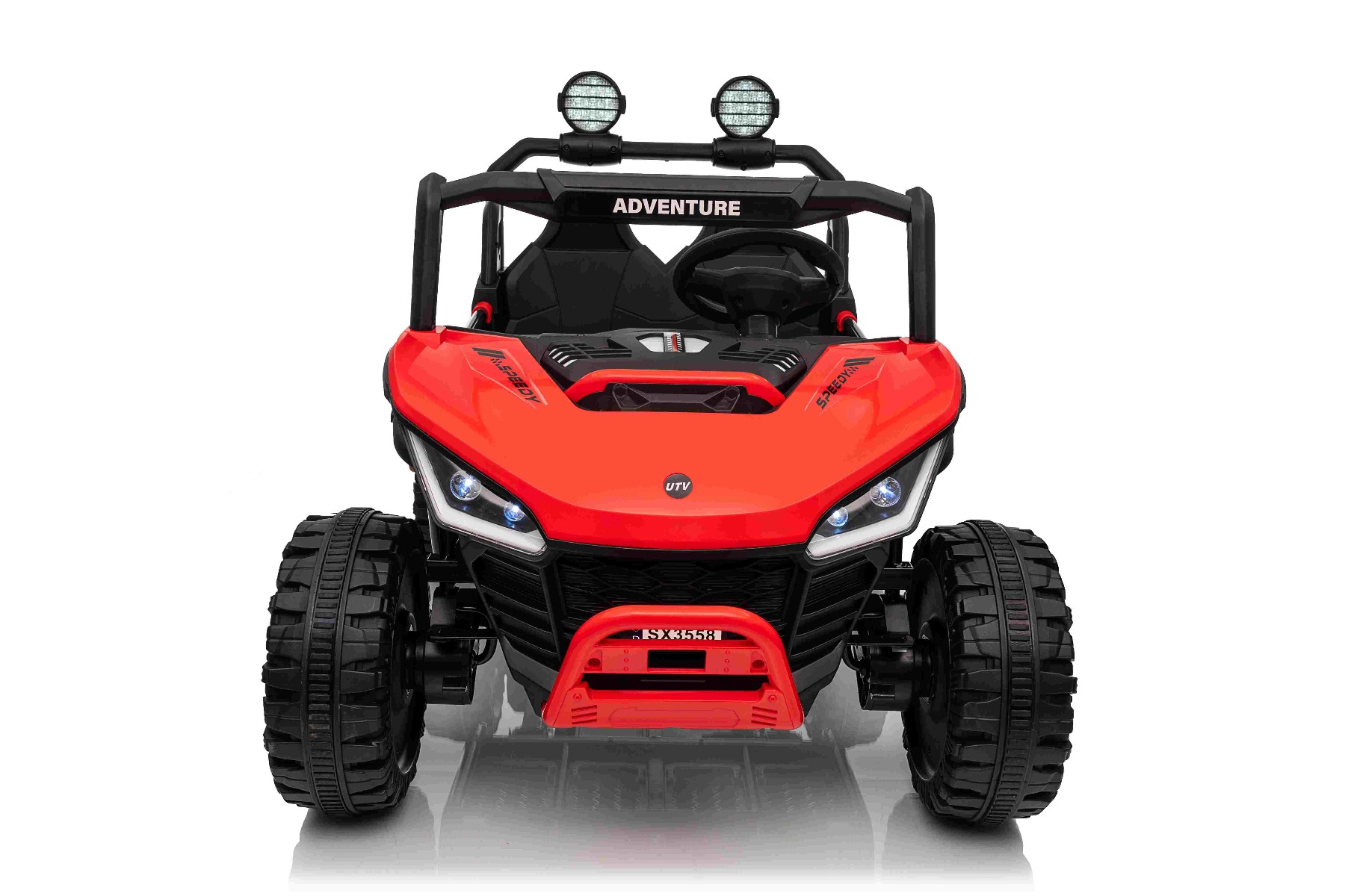 Maşinuţa electrica copii T-REX Ride 4x4 cu două locuri 24V, roșu, player MP3 cu intrare USB/AUX, acționare 4x4, baterie litiu, suspensie, telecomandă, lumini LED - imagine 16
