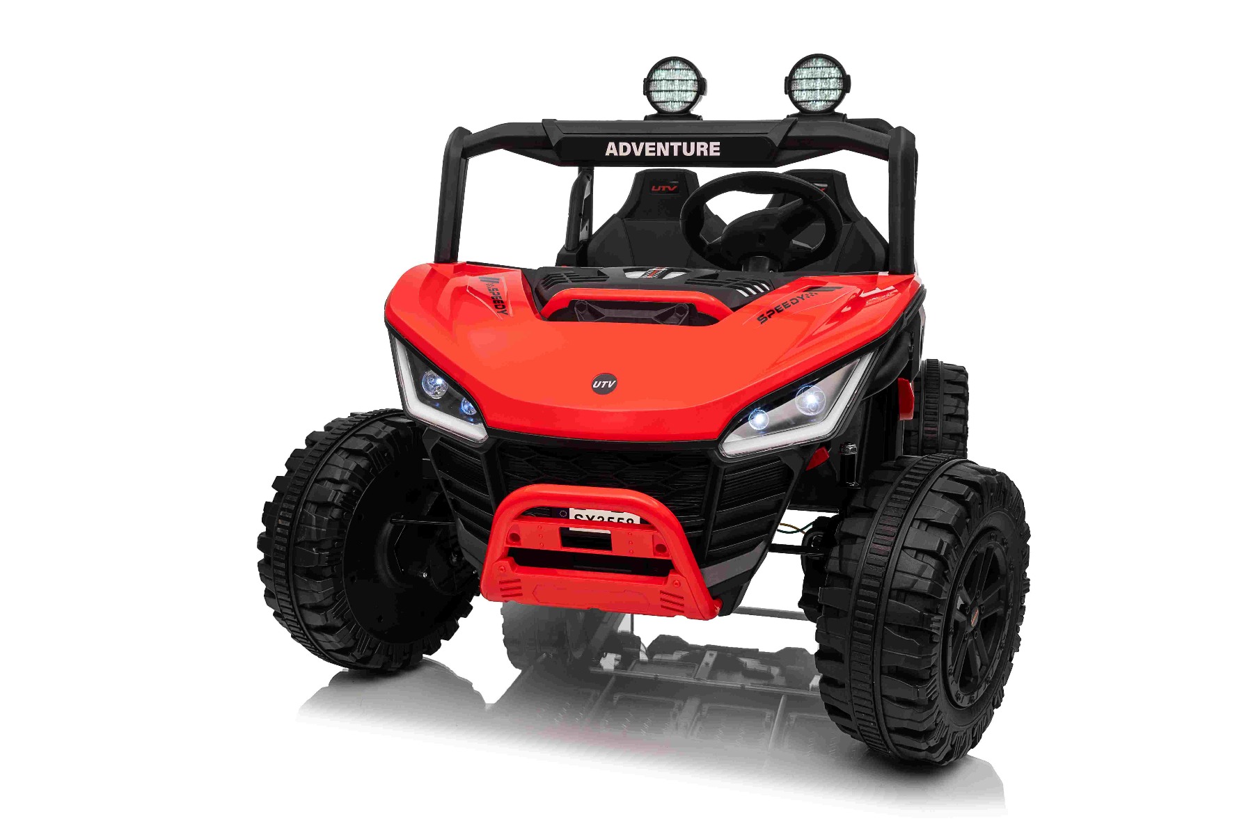 Maşinuţa electrica copii T-REX Ride 4x4 cu două locuri 24V, roșu, player MP3 cu intrare USB/AUX, acționare 4x4, baterie litiu, suspensie, telecomandă, lumini LED - imagine 17