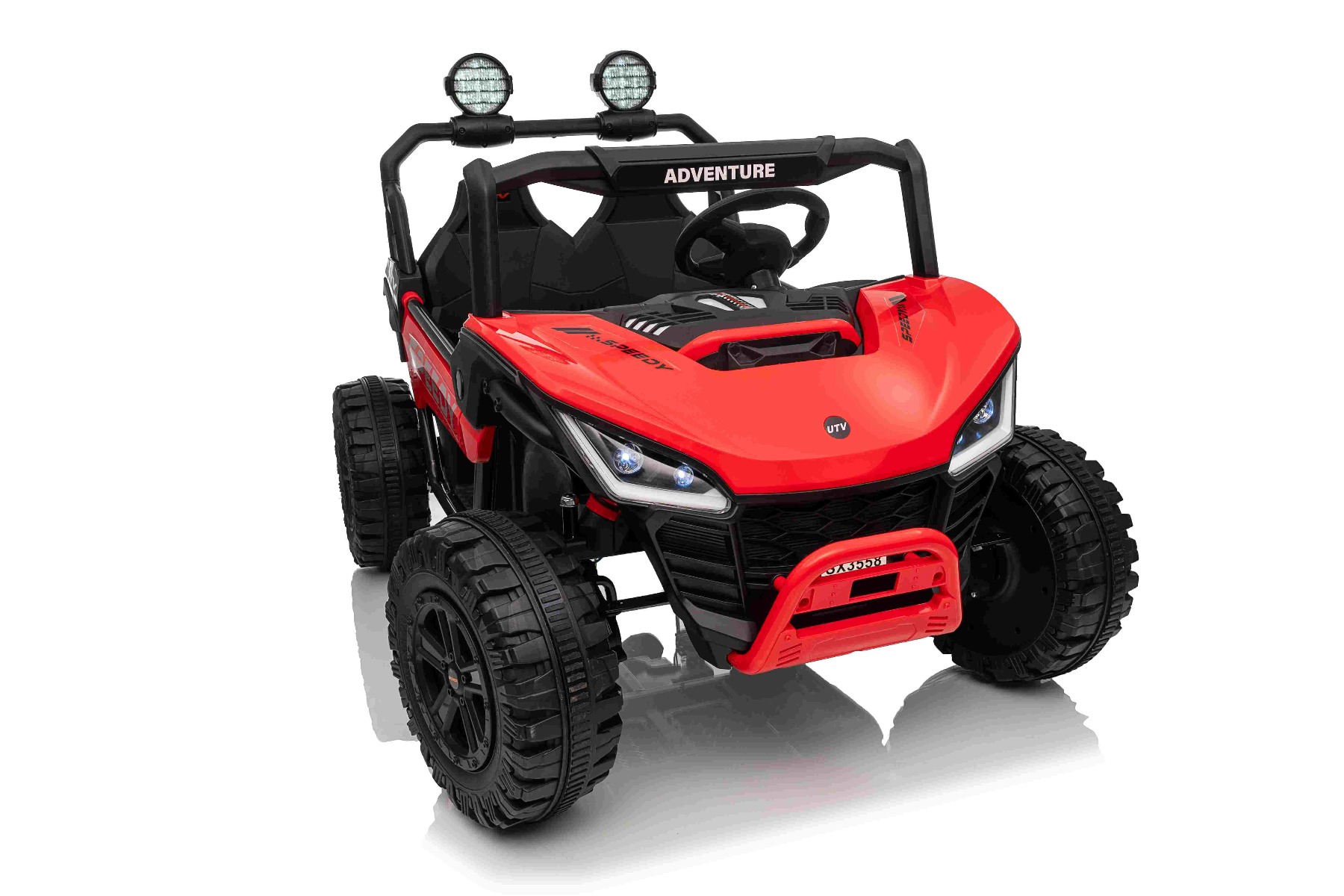 Maşinuţa electrica copii T-REX Ride 4x4 cu două locuri 24V, roșu, player MP3 cu intrare USB/AUX, acționare 4x4, baterie litiu, suspensie, telecomandă, lumini LED - imagine 20