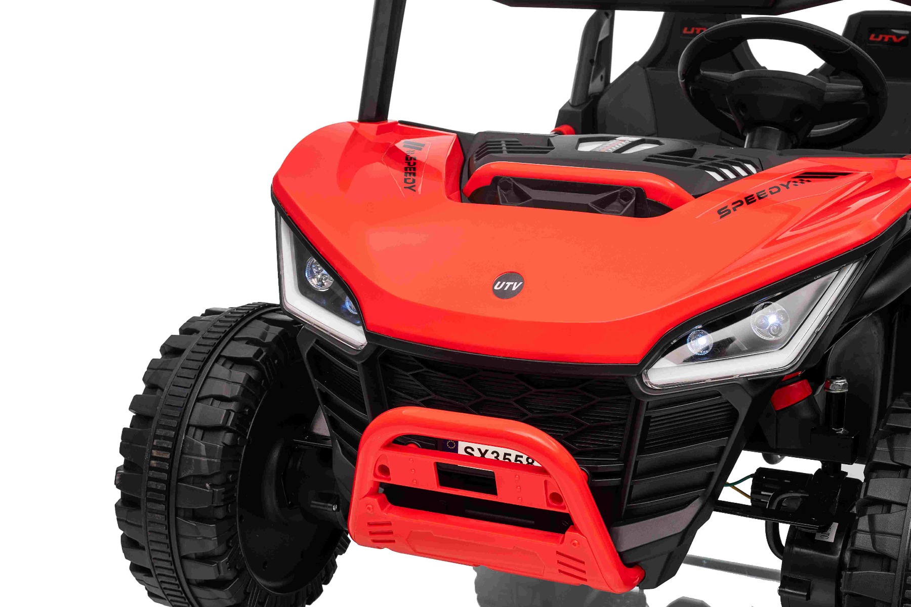Maşinuţa electrica copii T-REX Ride 4x4 cu două locuri 24V, roșu, player MP3 cu intrare USB/AUX, acționare 4x4, baterie litiu, suspensie, telecomandă, lumini LED - imagine 21