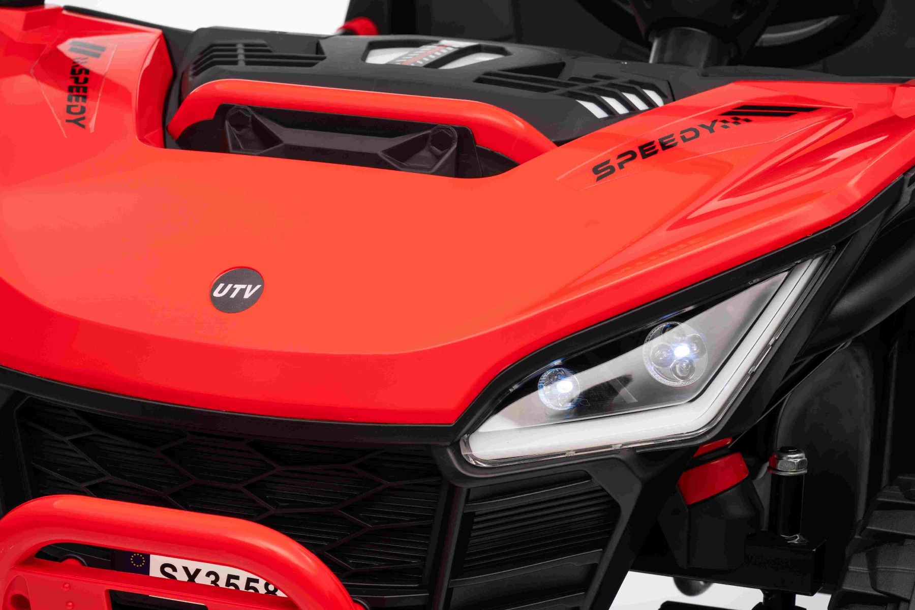 Maşinuţa electrica copii T-REX Ride 4x4 cu două locuri 24V, roșu, player MP3 cu intrare USB/AUX, acționare 4x4, baterie litiu, suspensie, telecomandă, lumini LED - imagine 22