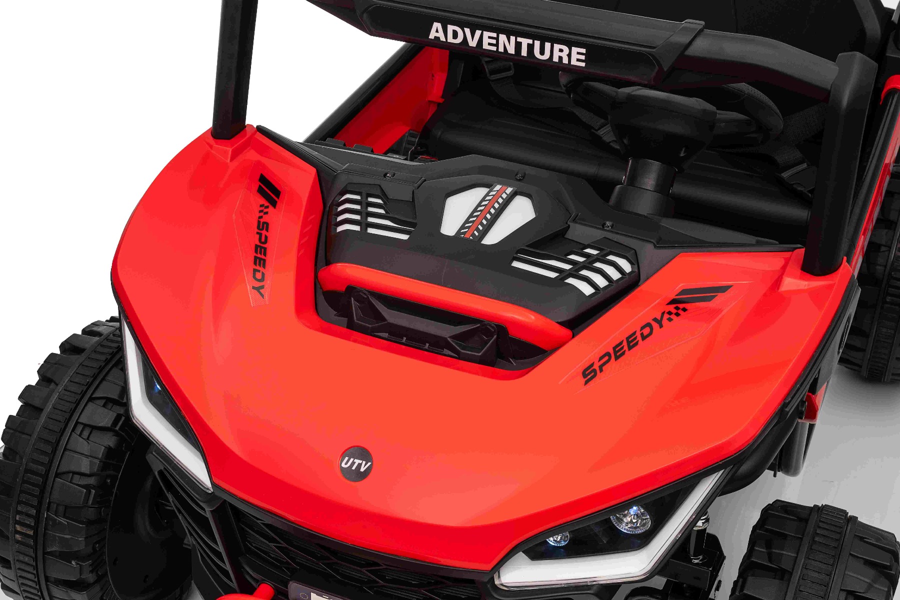Maşinuţa electrica copii T-REX Ride 4x4 cu două locuri 24V, roșu, player MP3 cu intrare USB/AUX, acționare 4x4, baterie litiu, suspensie, telecomandă, lumini LED - imagine 24