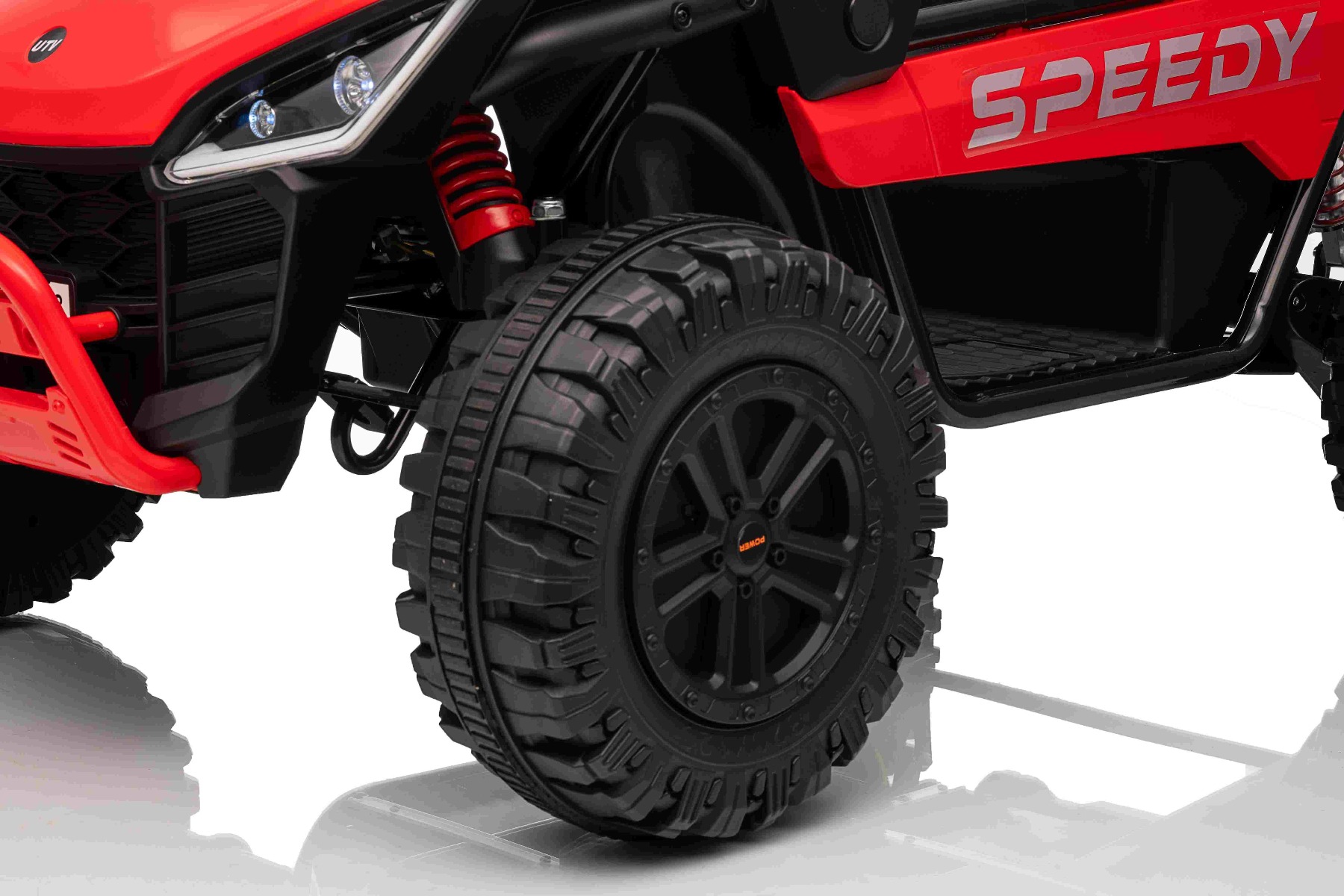 Maşinuţa electrica copii T-REX Ride 4x4 cu două locuri 24V, roșu, player MP3 cu intrare USB/AUX, acționare 4x4, baterie litiu, suspensie, telecomandă, lumini LED - imagine 25
