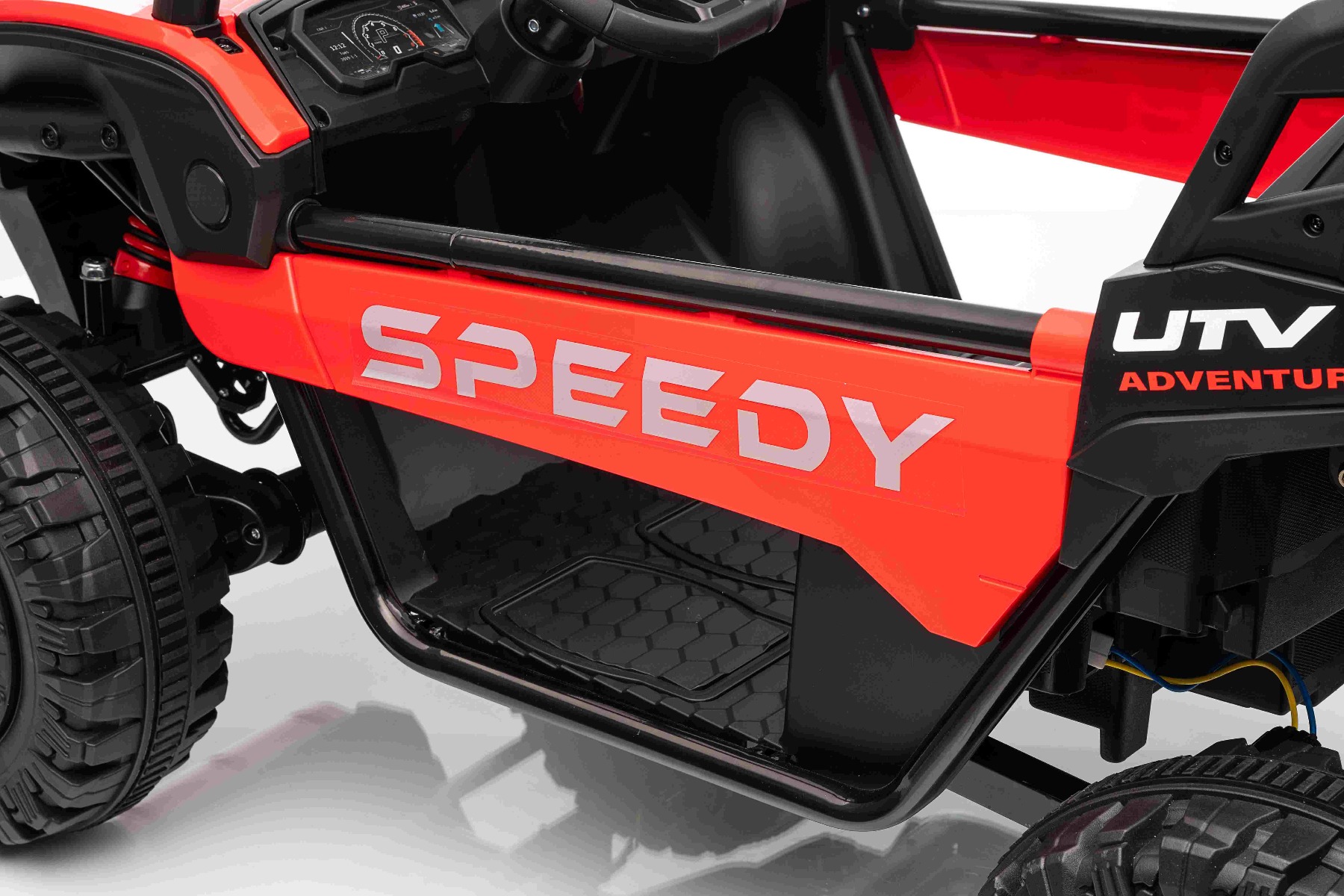 Maşinuţa electrica copii T-REX Ride 4x4 cu două locuri 24V, roșu, player MP3 cu intrare USB/AUX, acționare 4x4, baterie litiu, suspensie, telecomandă, lumini LED - imagine 28