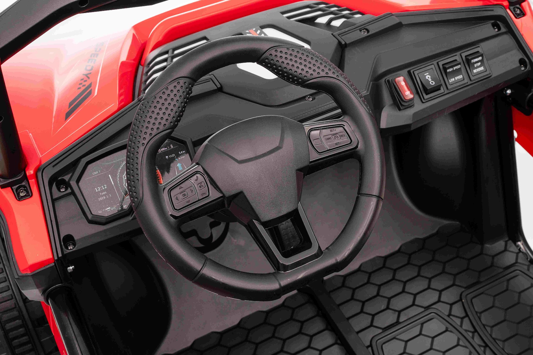 Maşinuţa electrica copii T-REX Ride 4x4 cu două locuri 24V, negru, player MP3 cu intrare USB/AUX, acționare 4x4, baterie litiu, suspensie, telecomandă, lumini LED - imagine 22