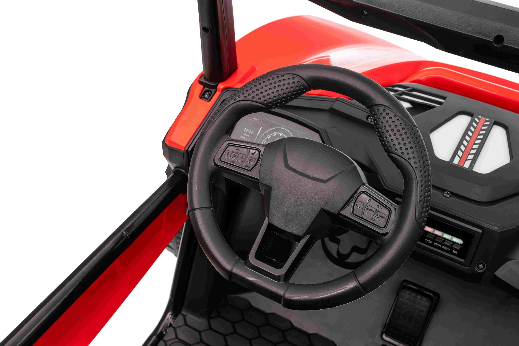 Maşinuţa electrica copii T-REX Ride 4x4 cu două locuri 24V, roșu, player MP3 cu intrare USB/AUX, acționare 4x4, baterie litiu, suspensie, telecomandă, lumini LED - imagine 30