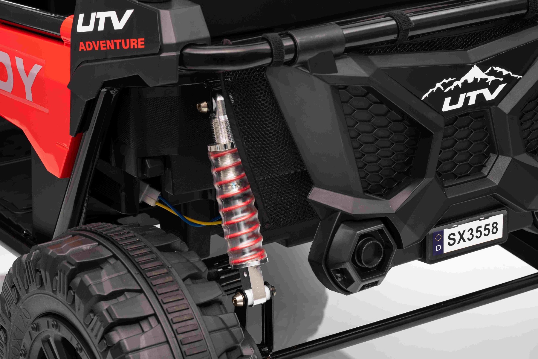 Maşinuţa electrica copii T-REX Ride 4x4 cu două locuri 24V, negru, player MP3 cu intrare USB/AUX, acționare 4x4, baterie litiu, suspensie, telecomandă, lumini LED - imagine 23