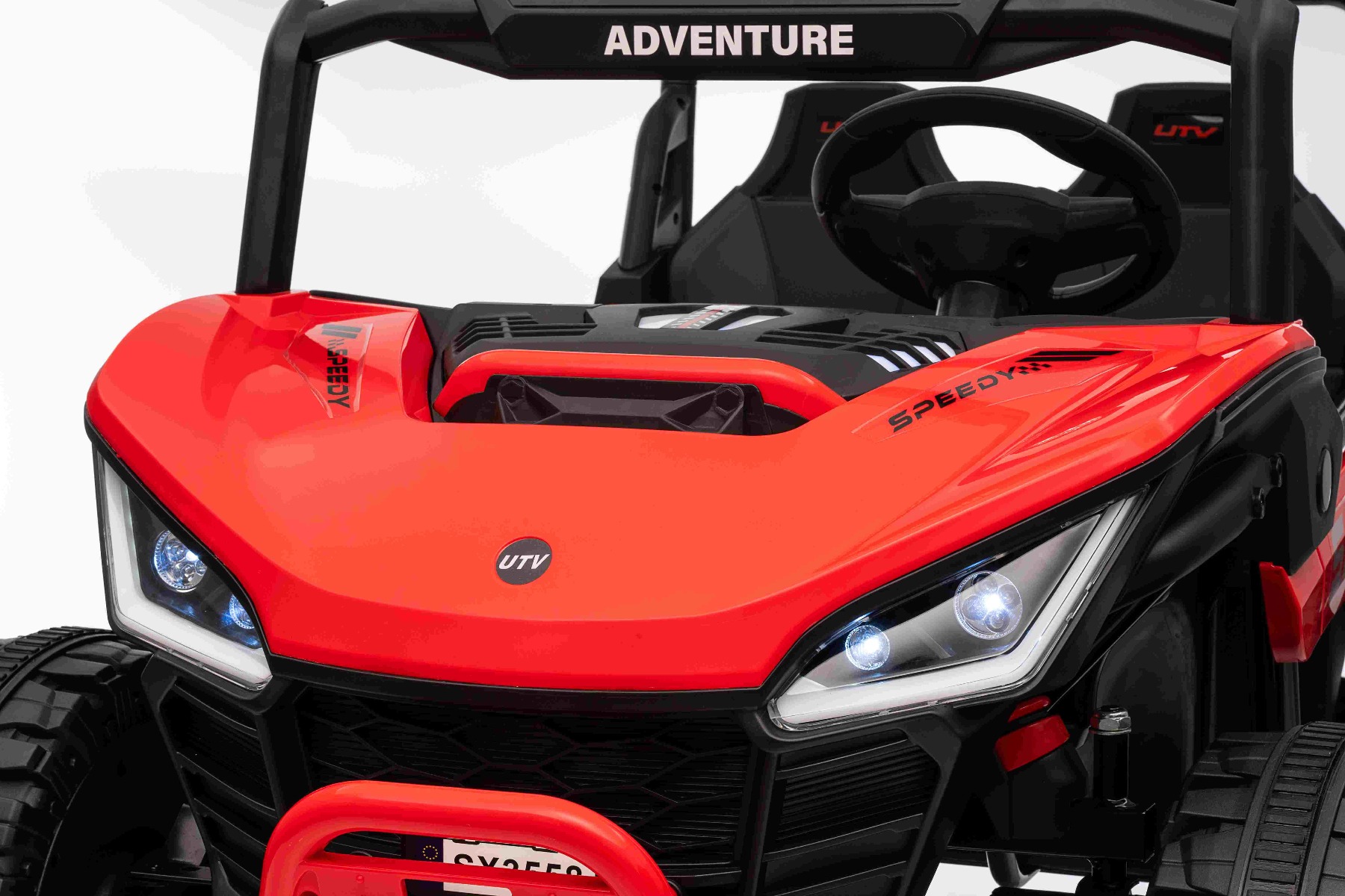 Maşinuţa electrica copii T-REX Ride 4x4 cu două locuri 24V, roșu, player MP3 cu intrare USB/AUX, acționare 4x4, baterie litiu, suspensie, telecomandă, lumini LED - imagine 44