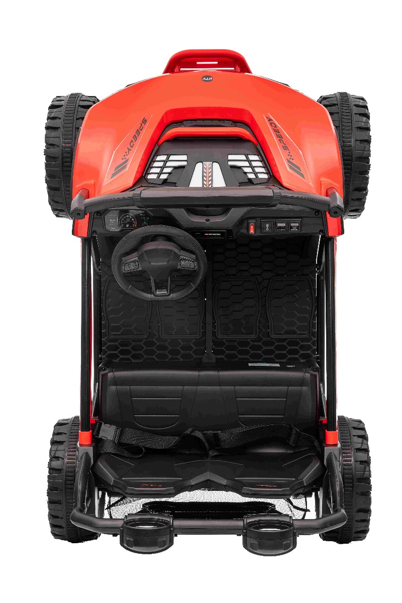 Maşinuţa electrica copii T-REX Ride 4x4 cu două locuri 24V, roșu, player MP3 cu intrare USB/AUX, acționare 4x4, baterie litiu, suspensie, telecomandă, lumini LED - imagine 48