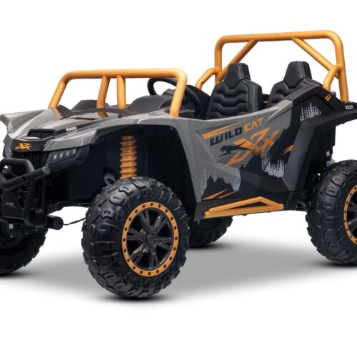 ATV electric Arctic CAT XXL 4×4 24V, gri, cu două locuri, roți EVA moi, motoare puternice, baterie litiu, player MP3 cu Bluetooth, ax spate cu arcuri, scaune din piele artificială, licență originală