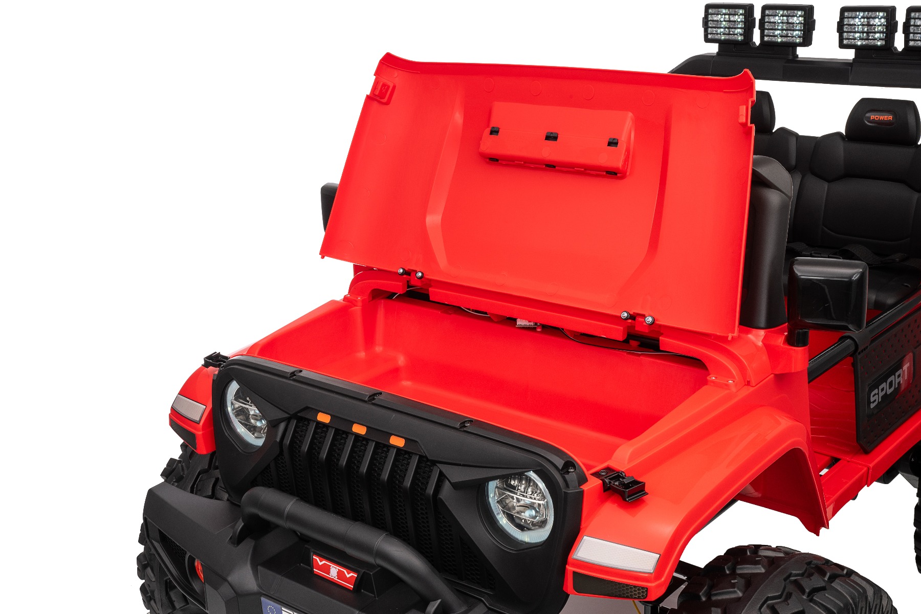 Maşinuţa electrica copii OFFRIDE 4x4² cu două locuri, 24V, roșu, player MP3 cu intrare USB/AUX, transmisie 4x4, baterie litiu, roți EVA cu suspensie, telecomandă, lumini LED - imagine 25