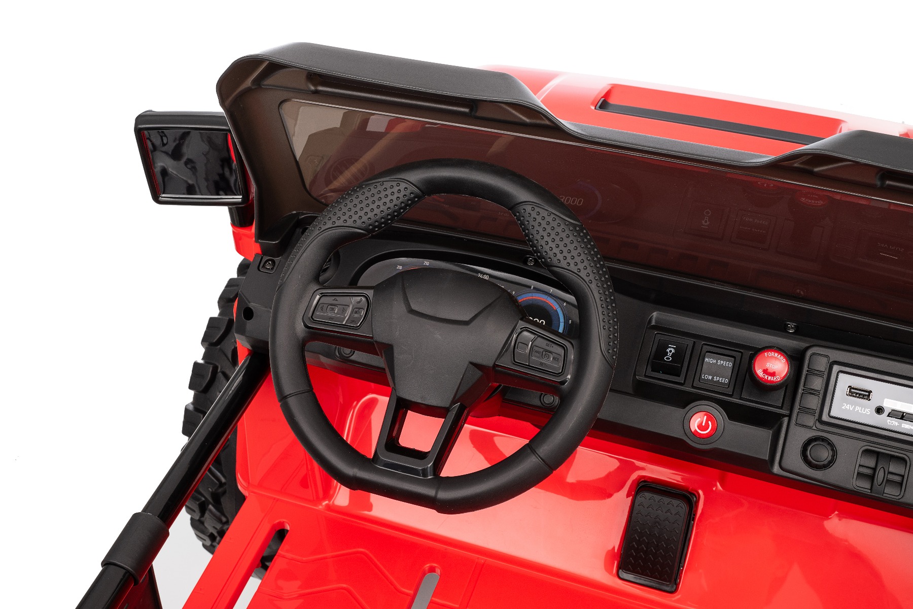 Maşinuţa electrica copii OFFRIDE 4x4² cu două locuri, 24V, roz, player MP3 cu intrare USB/AUX, transmisie 4x4, baterie litiu, roți EVA cu suspensie, telecomandă, lumini LED - imagine 33