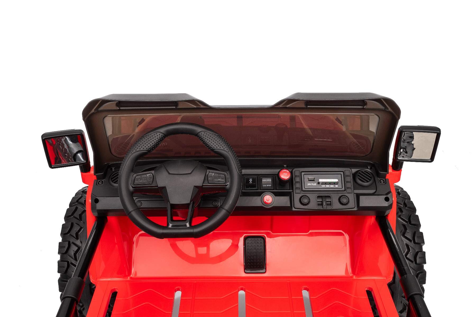 Maşinuţa electrica copii OFFRIDE 4x4² cu două locuri, 24V, roz, player MP3 cu intrare USB/AUX, transmisie 4x4, baterie litiu, roți EVA cu suspensie, telecomandă, lumini LED - imagine 35