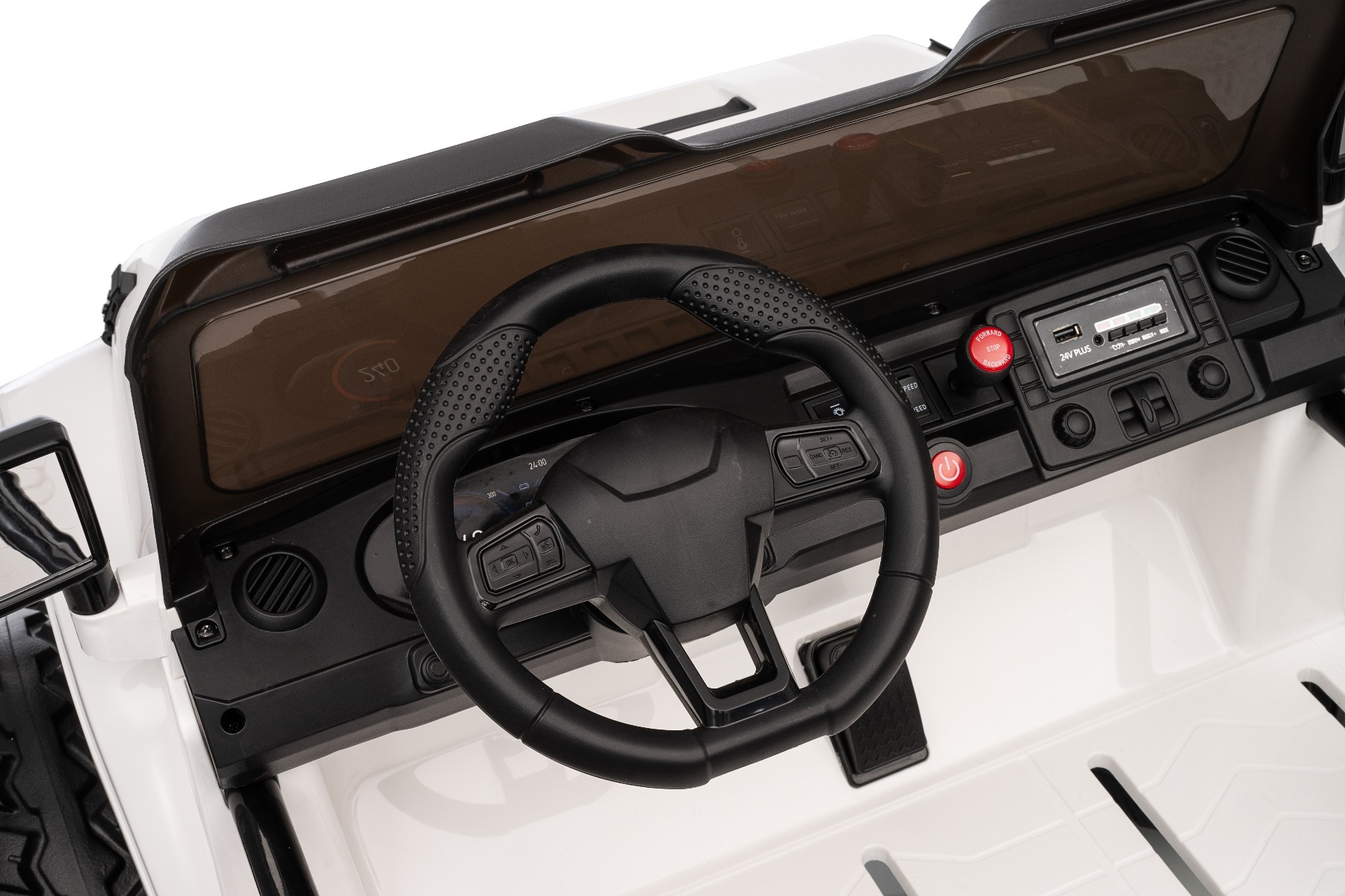 Maşinuţa electrica copii OFFRIDE 4x4² cu două locuri, 24V, negru, player MP3 cu intrare USB/AUX, transmisie 4x4, baterie litiu, roți EVA cu suspensie, telecomandă, lumini LED - imagine 30