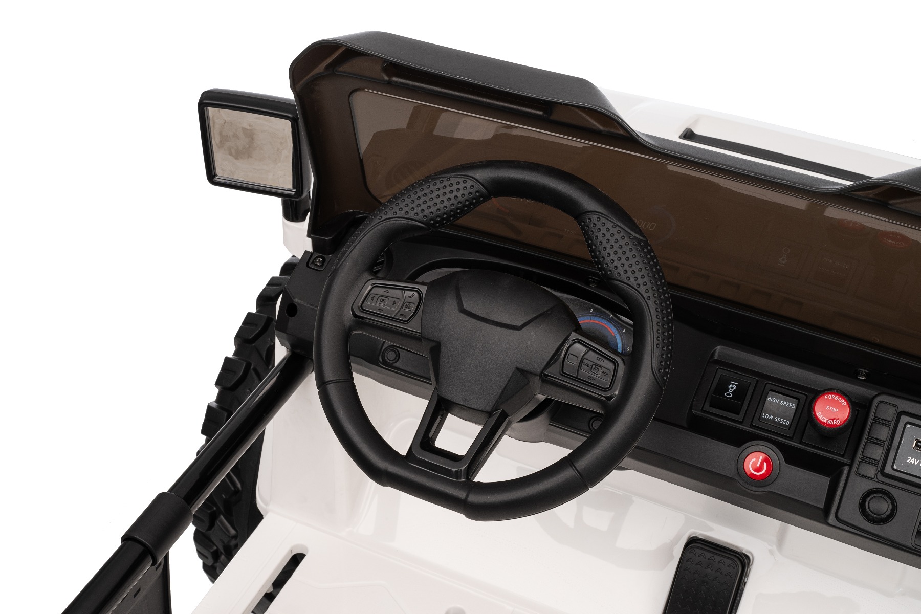 Maşinuţa electrica copii OFFRIDE 4x4² cu două locuri, 24V, negru, player MP3 cu intrare USB/AUX, transmisie 4x4, baterie litiu, roți EVA cu suspensie, telecomandă, lumini LED - imagine 31