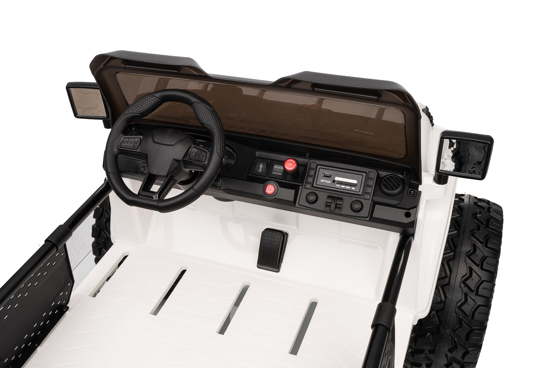 Maşinuţa electrica copii OFFRIDE 4x4² cu două locuri, 24V, negru, player MP3 cu intrare USB/AUX, transmisie 4x4, baterie litiu, roți EVA cu suspensie, telecomandă, lumini LED - imagine 33