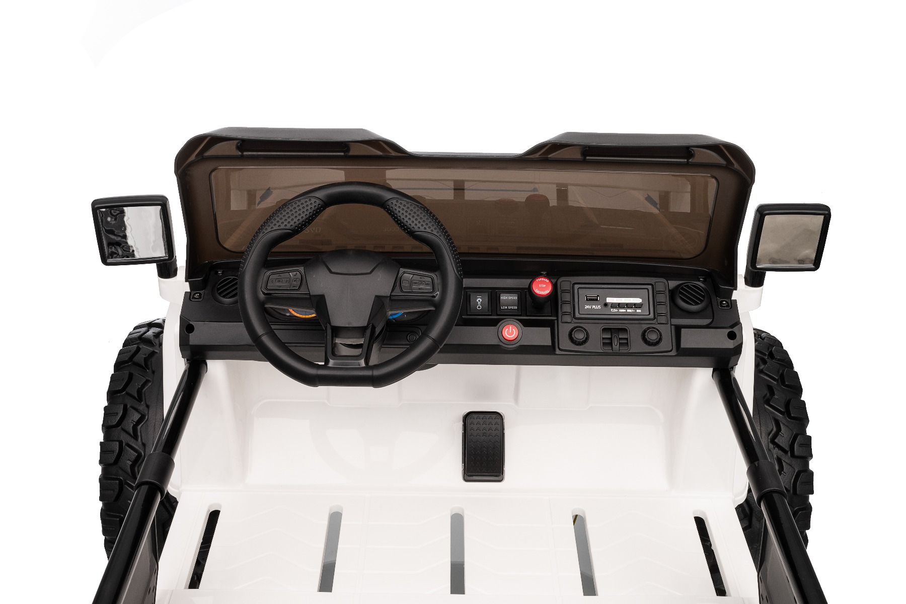 Maşinuţa electrica copii OFFRIDE 4x4² cu două locuri, 24V, negru, player MP3 cu intrare USB/AUX, transmisie 4x4, baterie litiu, roți EVA cu suspensie, telecomandă, lumini LED - imagine 34