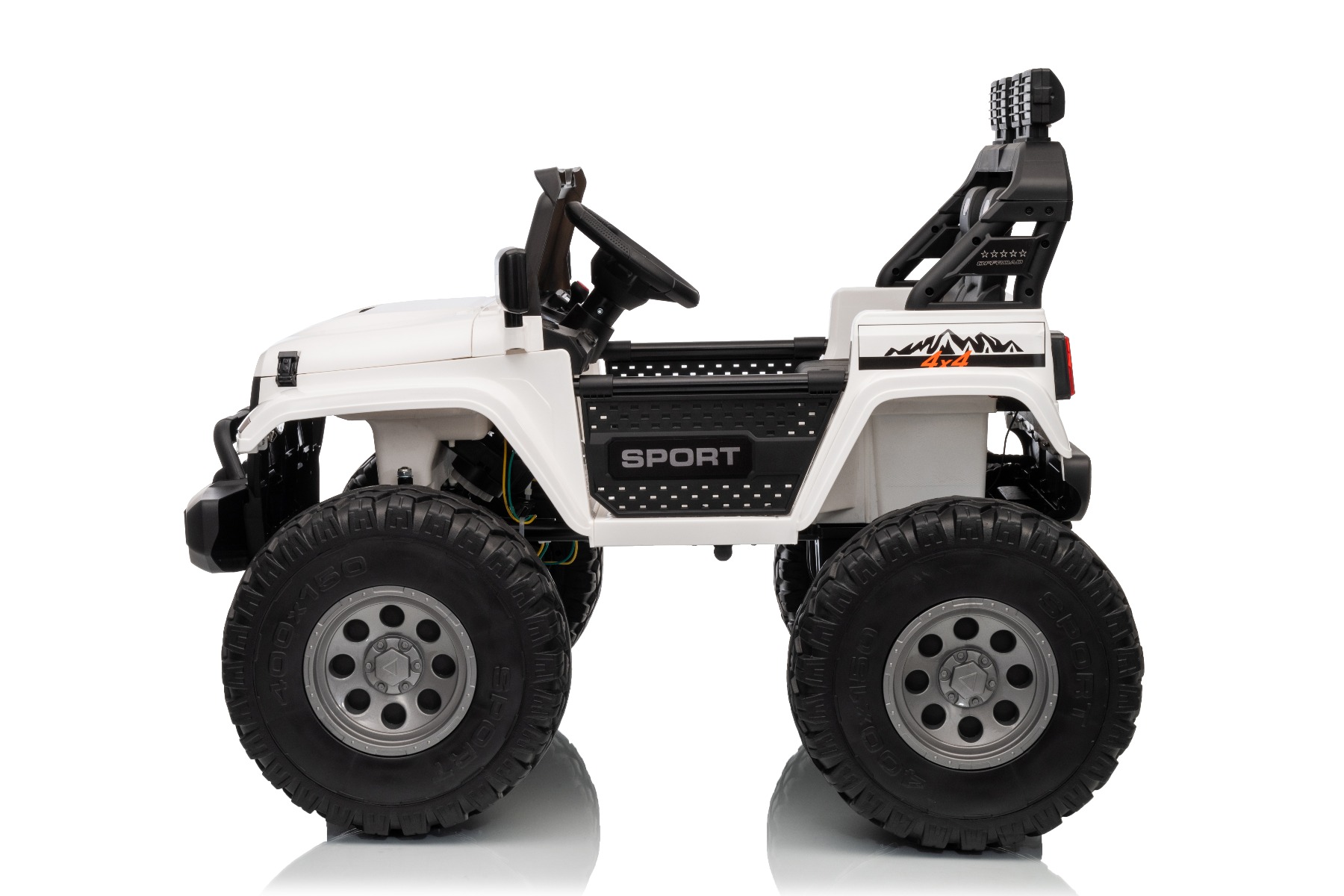 Maşinuţa electrica copii OFFRIDE 4x4² cu două locuri, 24V, negru, player MP3 cu intrare USB/AUX, transmisie 4x4, baterie litiu, roți EVA cu suspensie, telecomandă, lumini LED - imagine 40