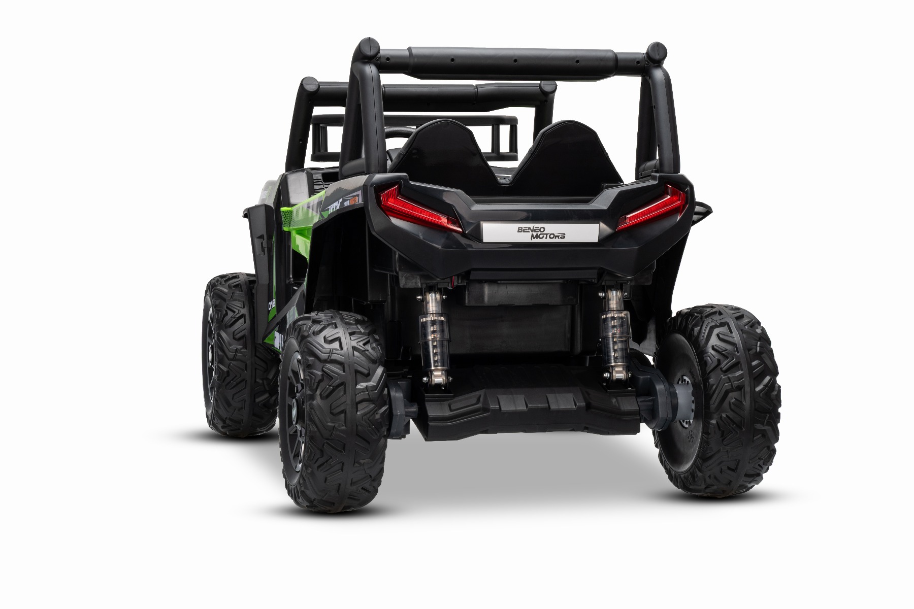 Mașină electrică pentru copii UTV 24V, verde, două locuri, motor 2 x 200 W, Baterie litiu, roți EVA, osii cu arcuri, frână electrică, scaun tapițat, 2.4 GHz DO, două locuri, USB, AUX - imagine 24