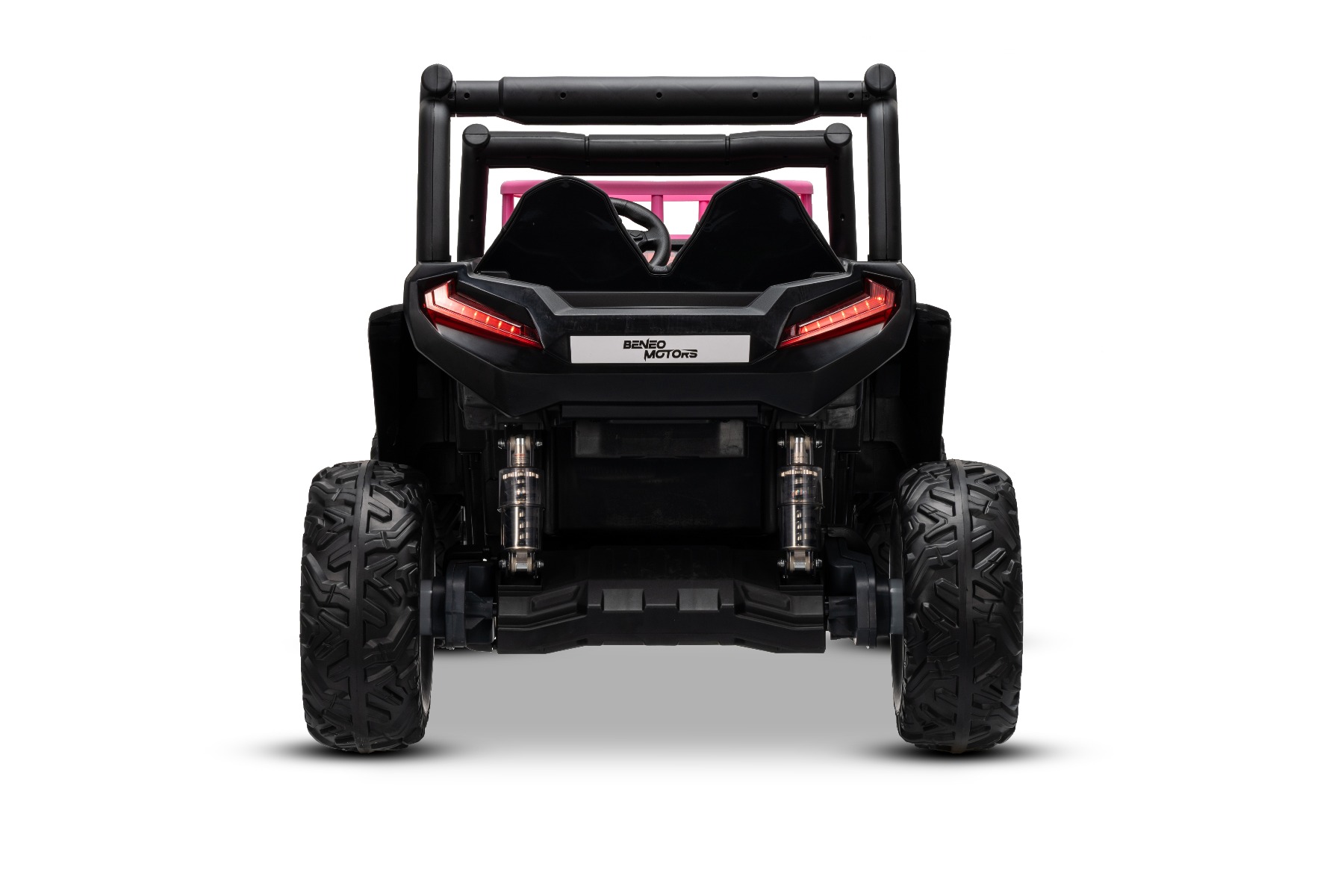 Mașină electrică pentru copii UTV 24V, Roz, două locuri, motor 2 x 200 W, Baterie litiu, roți EVA, osii cu arcuri, frână electrică, scaun tapițat, 2.4 GHz DO, două locuri, USB, AUX - imagine 13