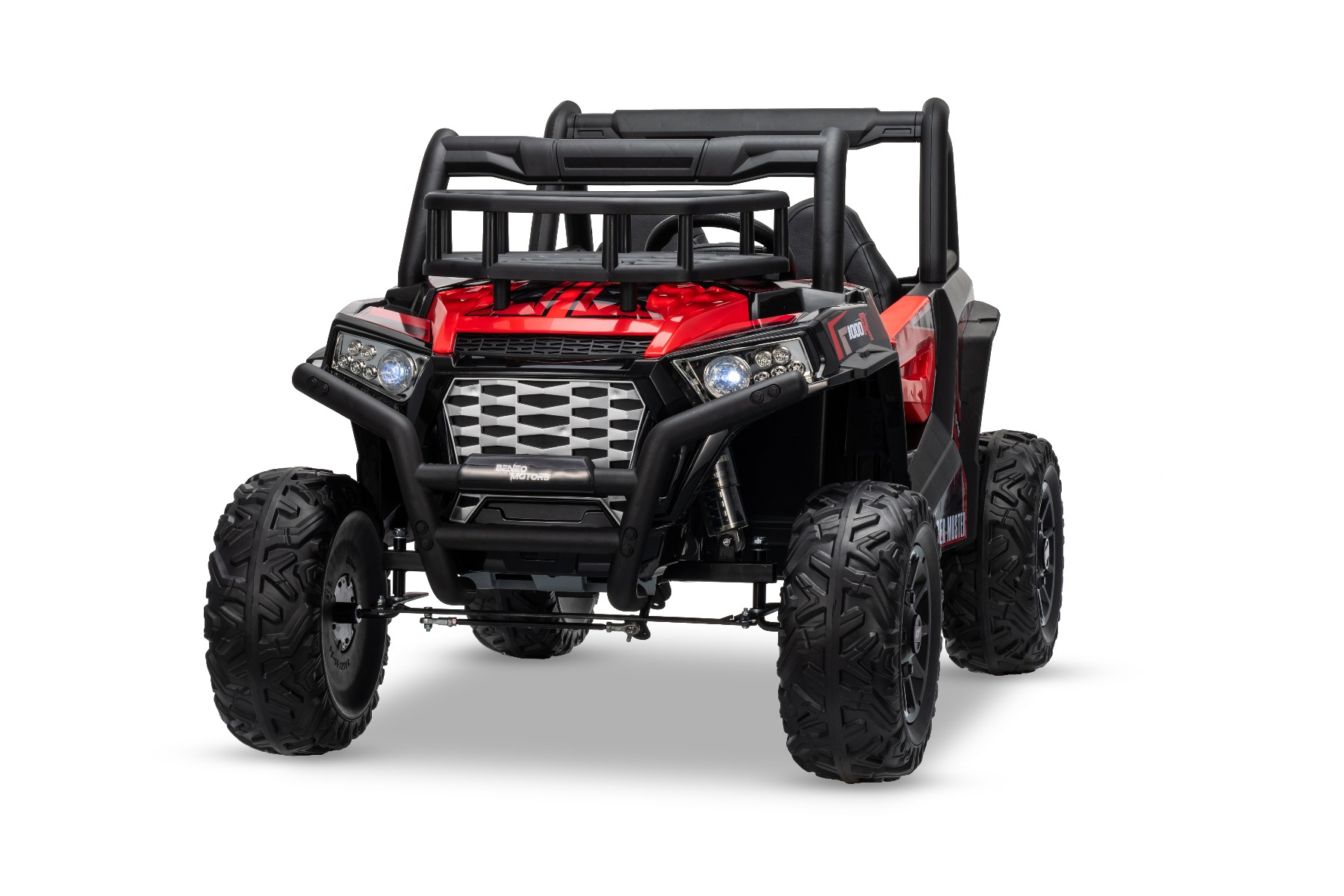 Mașină electrică pentru copii UTV 24V, roșie, două locuri, motor 2 x 200 W, Baterie litiu, roți EVA, osii cu arcuri, frână electrică, scaun tapițat, 2.4 GHz DO, două locuri, USB, AUX - imagine 17