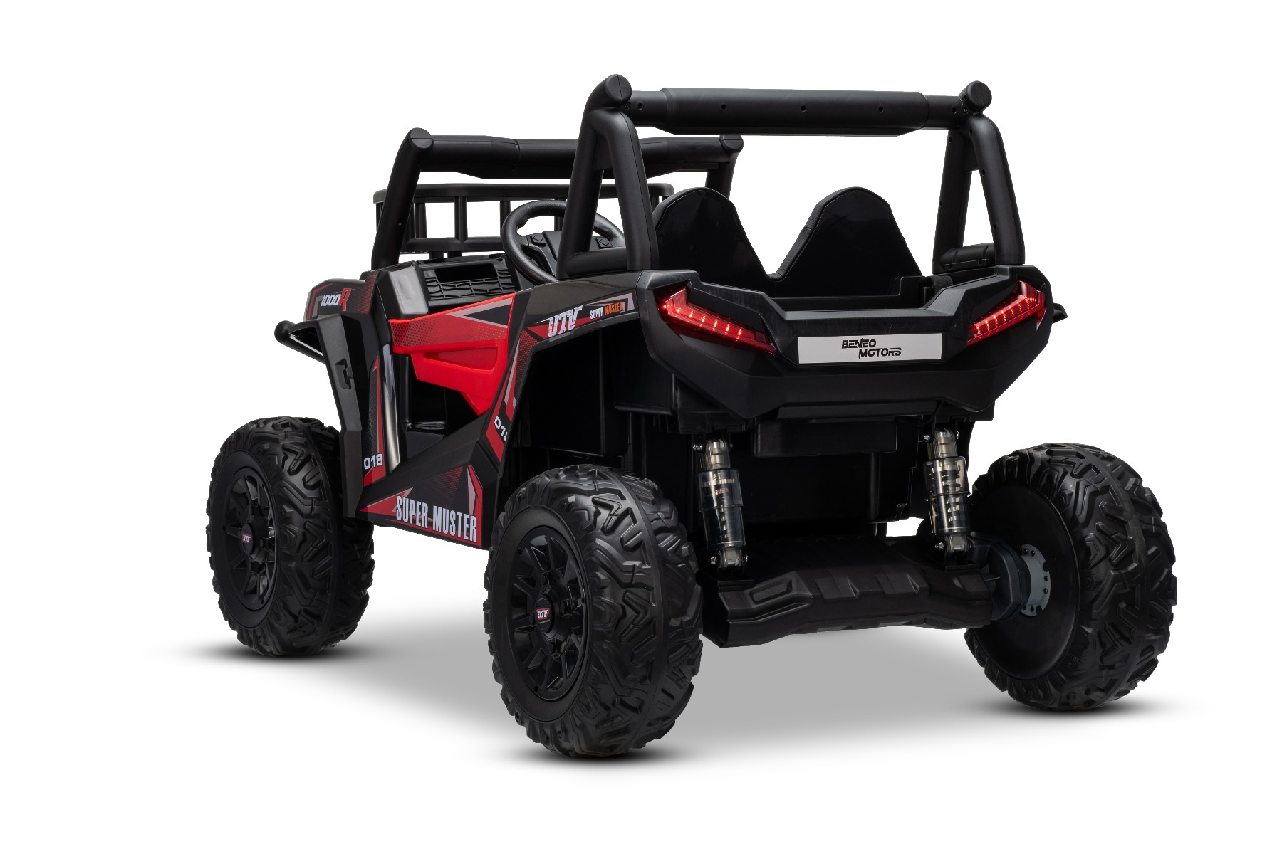 Mașină electrică pentru copii UTV 24V, roșie, două locuri, motor 2 x 200 W, Baterie litiu, roți EVA, osii cu arcuri, frână electrică, scaun tapițat, 2.4 GHz DO, două locuri, USB, AUX - imagine 23