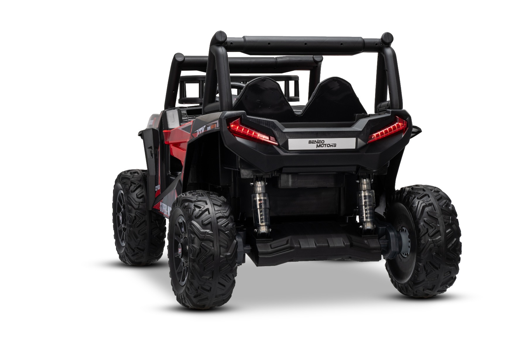 Mașină electrică pentru copii UTV 24V, roșie, două locuri, motor 2 x 200 W, Baterie litiu, roți EVA, osii cu arcuri, frână electrică, scaun tapițat, 2.4 GHz DO, două locuri, USB, AUX - imagine 24