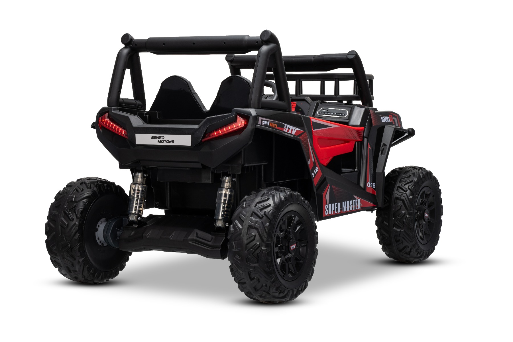 Mașină electrică pentru copii UTV 24V, roșie, două locuri, motor 2 x 200 W, Baterie litiu, roți EVA, osii cu arcuri, frână electrică, scaun tapițat, 2.4 GHz DO, două locuri, USB, AUX - imagine 27