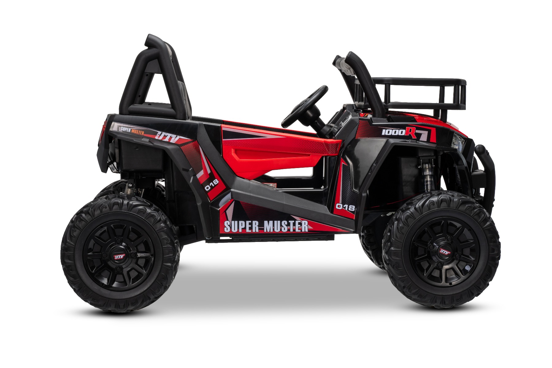 Mașină electrică pentru copii UTV 24V, roșie, două locuri, motor 2 x 200 W, Baterie litiu, roți EVA, osii cu arcuri, frână electrică, scaun tapițat, 2.4 GHz DO, două locuri, USB, AUX - imagine 31