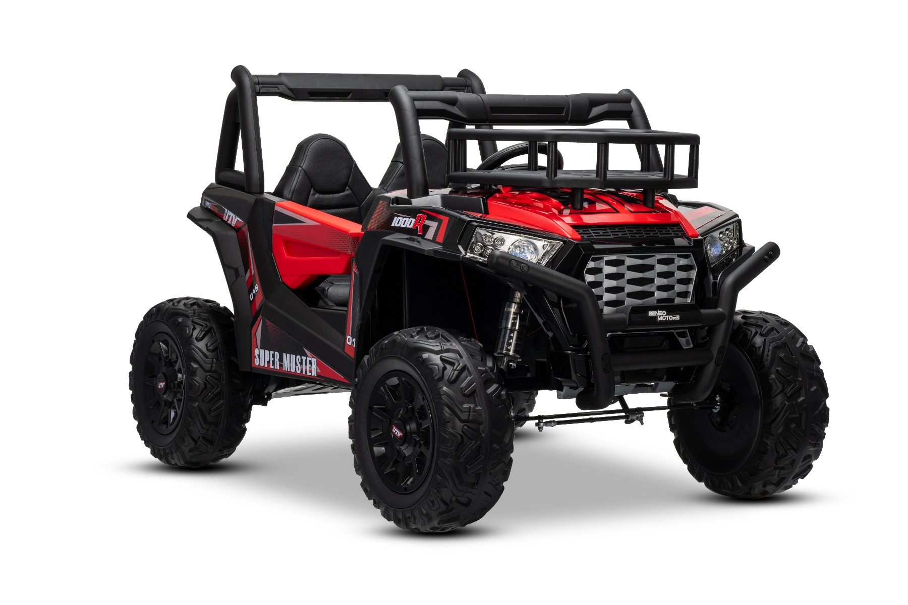 Mașină electrică pentru copii UTV 24V, roșie, două locuri, motor 2 x 200 W, Baterie litiu, roți EVA, osii cu arcuri, frână electrică, scaun tapițat, 2.4 GHz DO, două locuri, USB, AUX - imagine 35