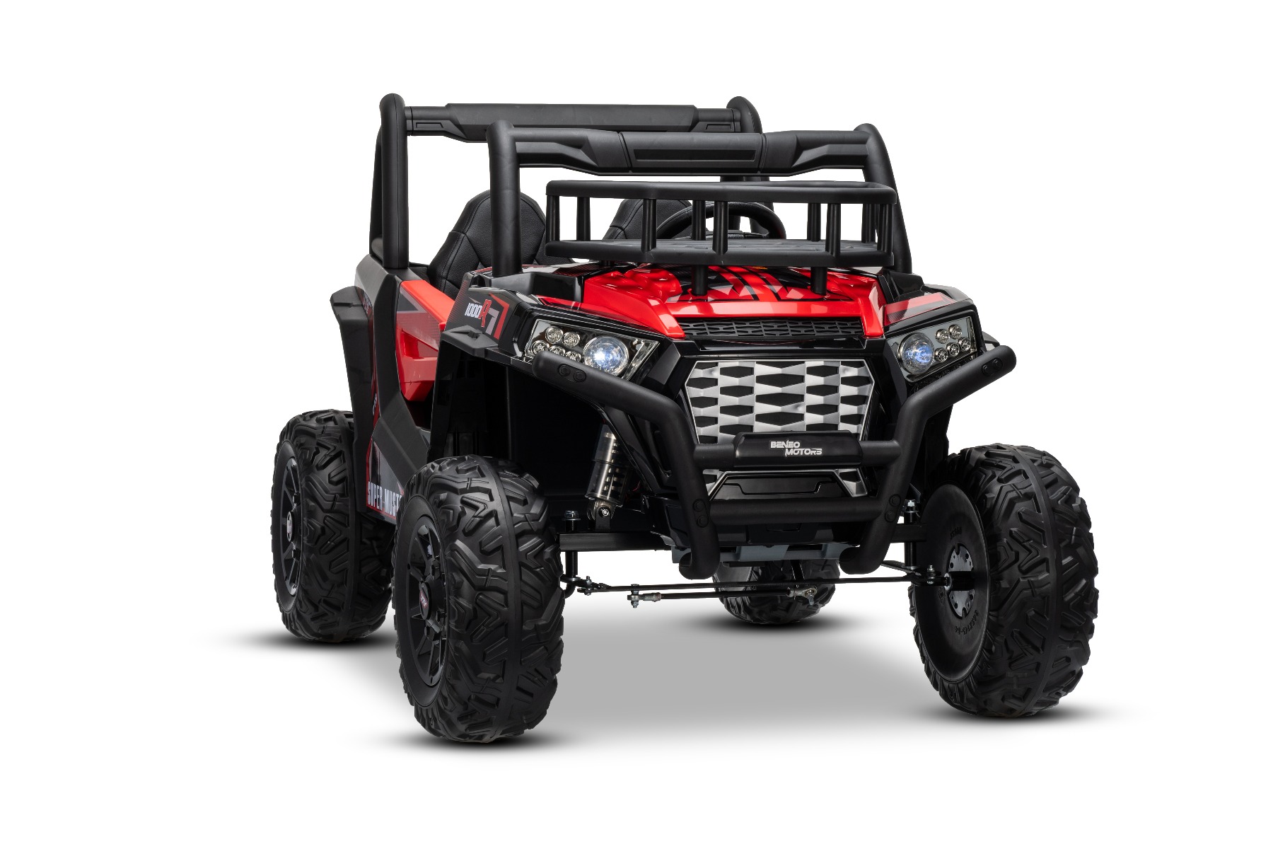 Mașină electrică pentru copii UTV 24V, roșie, două locuri, motor 2 x 200 W, Baterie litiu, roți EVA, osii cu arcuri, frână electrică, scaun tapițat, 2.4 GHz DO, două locuri, USB, AUX - imagine 36