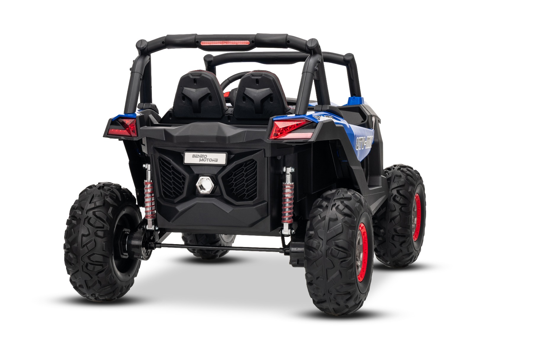 Mașinuță electrică de jucărie NEW RSX 24V, albastru, tracțiune 4x4, baterie litiu, roți EVA, suspensii, scaun din piele artificială cu două locuri, telecomandă, player MP3 cu intrare USB/AUX - imagine 13