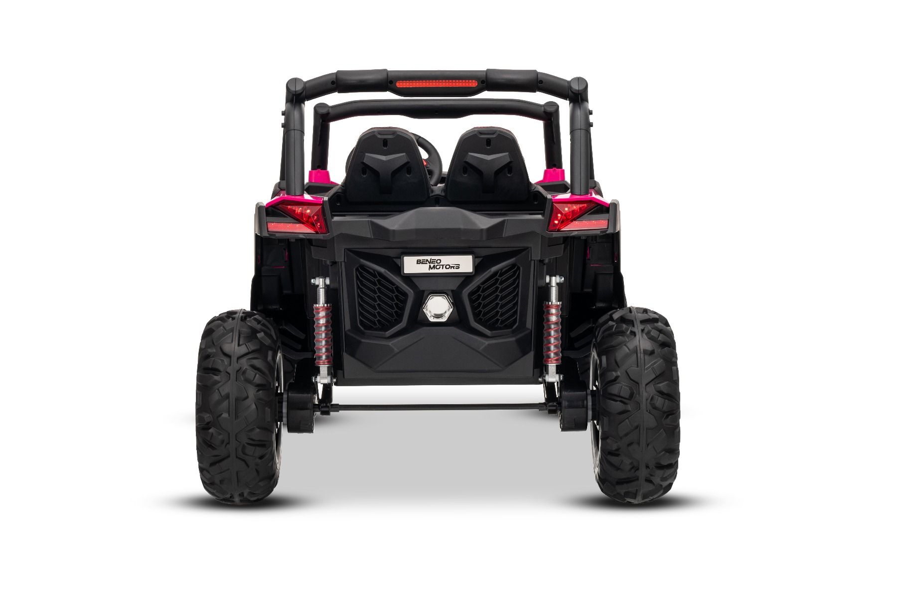 Mașinuță electrică de jucărie NEW RSX 24V, roz, tracțiune 4x4, baterie litiu, roți EVA, suspensii, scaun din piele artificială cu două locuri, telecomandă, player MP3 cu intrare USB/AUX - imagine 12