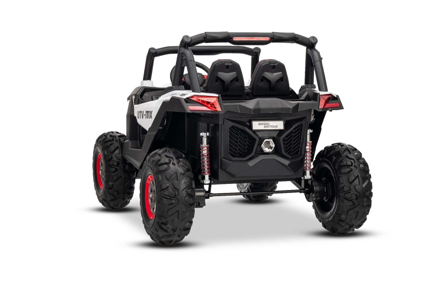 Mașinuță electrică de jucărie NEW RSX 24V, alb, tracțiune 4x4, baterie litiu, roți EVA, suspensii, scaun din piele artificială cu două locuri, telecomandă, player MP3 cu intrare USB/AUX - imagine 24