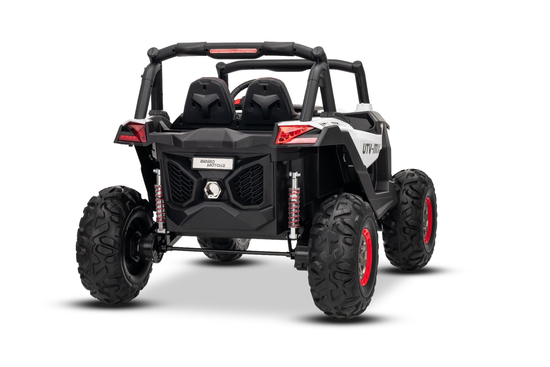 Mașinuță electrică de jucărie NEW RSX 24V, alb, tracțiune 4x4, baterie litiu, roți EVA, suspensii, scaun din piele artificială cu două locuri, telecomandă, player MP3 cu intrare USB/AUX - imagine 26