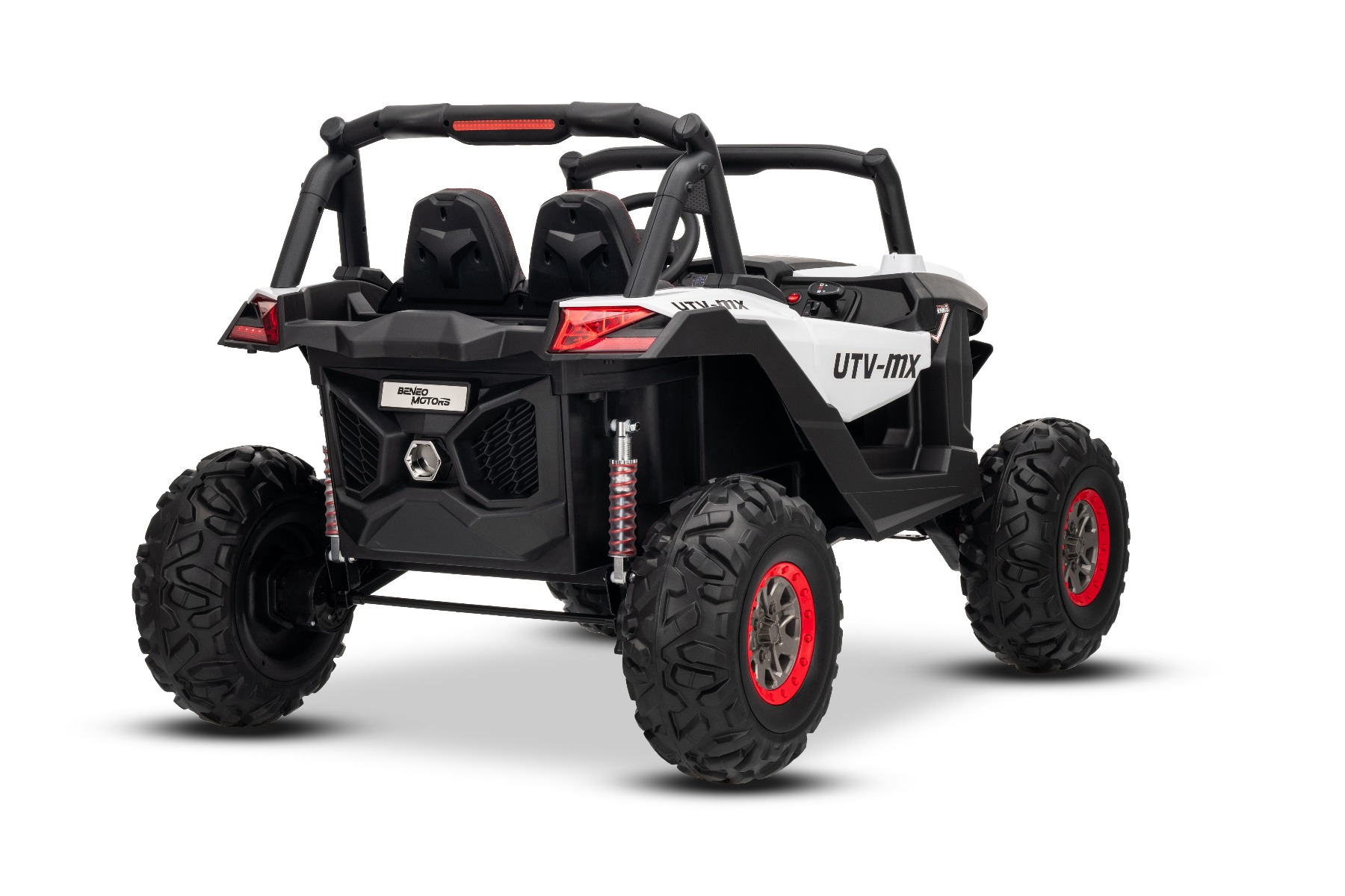 Mașinuță electrică de jucărie NEW RSX 24V, alb, tracțiune 4x4, baterie litiu, roți EVA, suspensii, scaun din piele artificială cu două locuri, telecomandă, player MP3 cu intrare USB/AUX - imagine 27