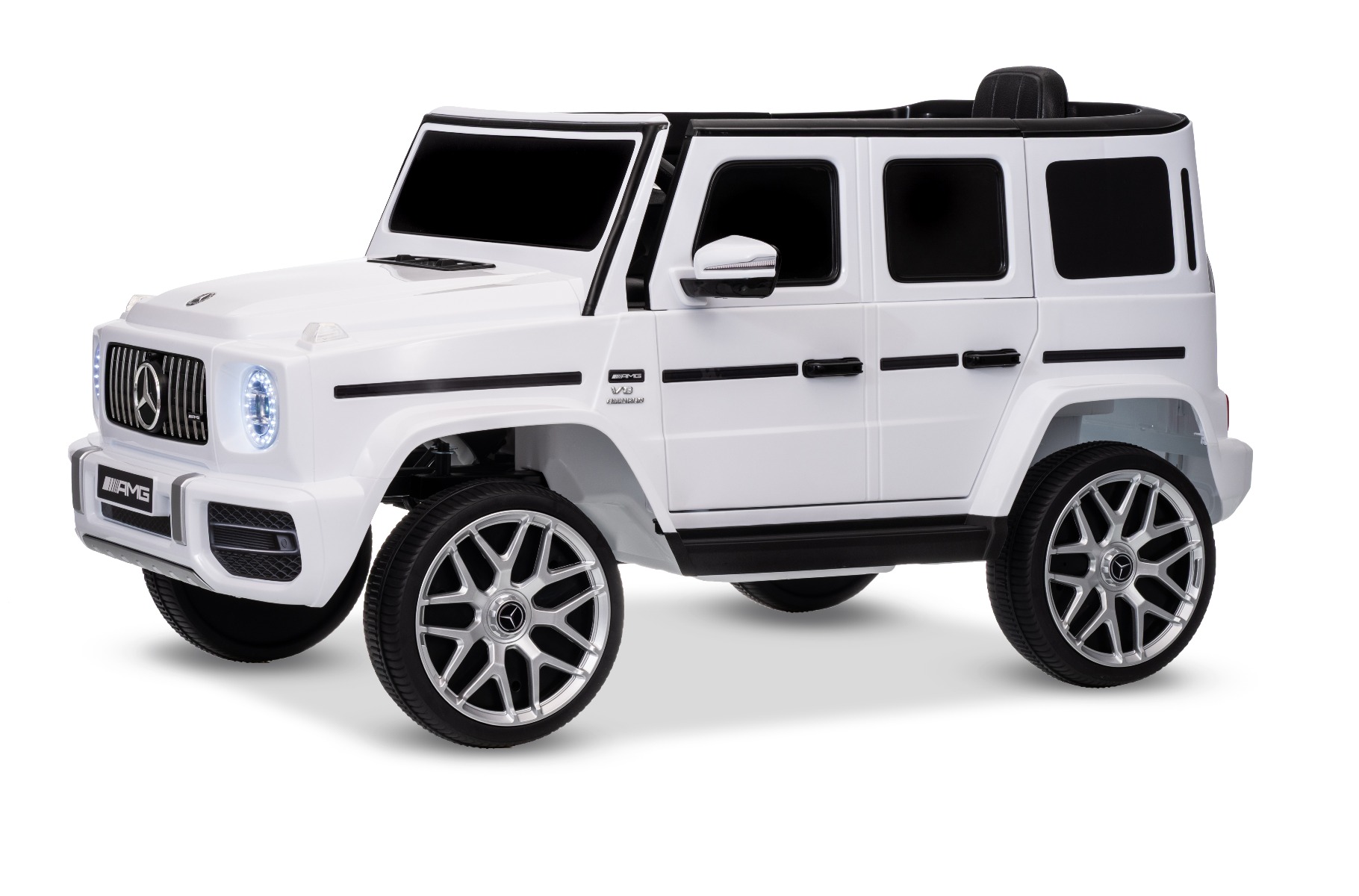 Mașinuță electrică Mercedes G63 12V, alb, scaun individual, suspensii față/spate, baterie litiu, telecomandă 2.4 GHz, 2XMOTOR, USB, Bluetooth, licență ORIGINALĂ - imagine 3
