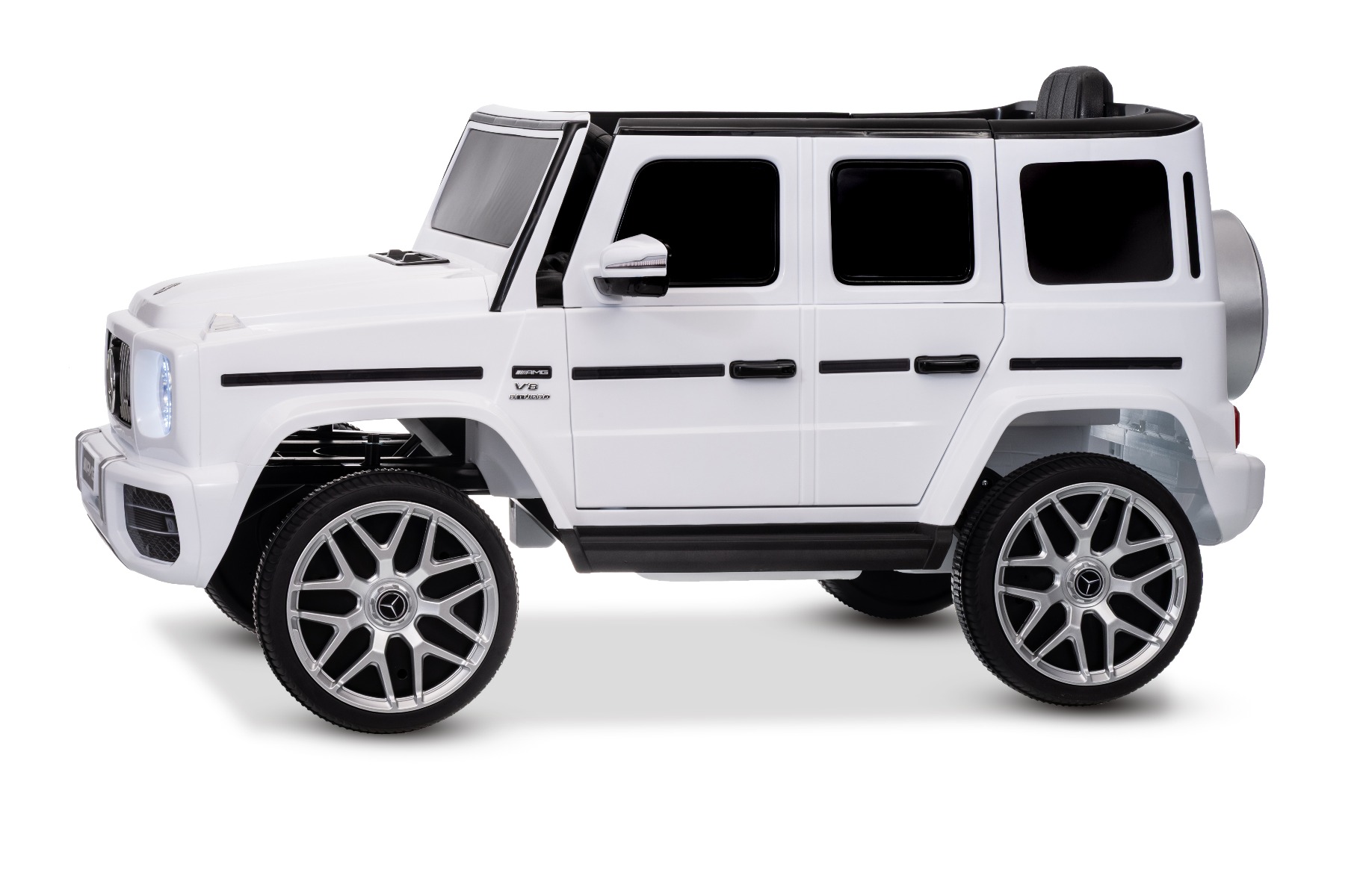 Mașinuță electrică Mercedes G63 12V, alb, scaun individual, suspensii față/spate, baterie litiu, telecomandă 2.4 GHz, 2XMOTOR, USB, Bluetooth, licență ORIGINALĂ - imagine 4