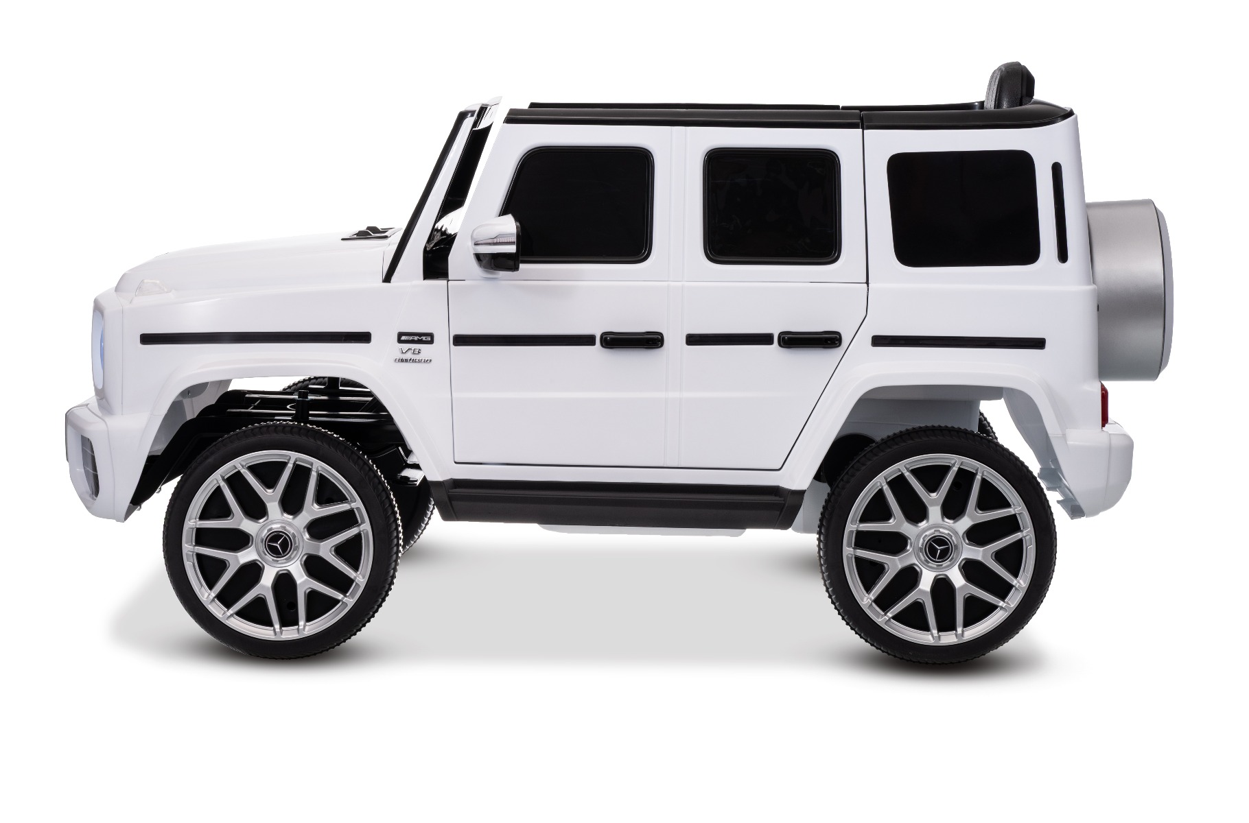 Mașinuță electrică Mercedes G63 12V, alb, scaun individual, suspensii față/spate, baterie litiu, telecomandă 2.4 GHz, 2XMOTOR, USB, Bluetooth, licență ORIGINALĂ - imagine 5