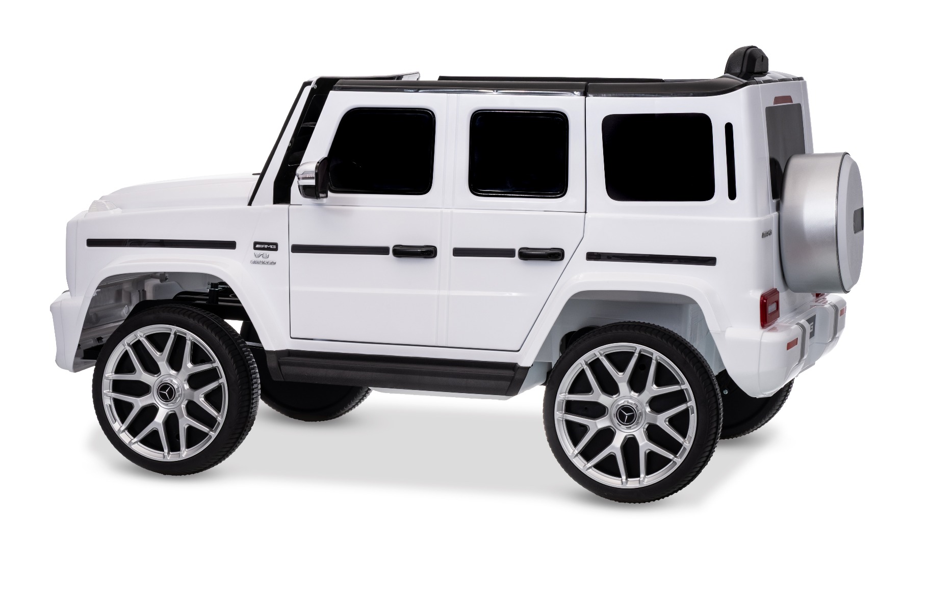 Mașinuță electrică Mercedes G63 12V, alb, scaun individual, suspensii față/spate, baterie litiu, telecomandă 2.4 GHz, 2XMOTOR, USB, Bluetooth, licență ORIGINALĂ - imagine 6