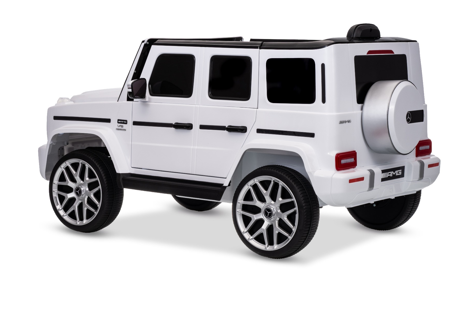 Mașinuță electrică Mercedes G63 12V, alb, scaun individual, suspensii față/spate, baterie litiu, telecomandă 2.4 GHz, 2XMOTOR, USB, Bluetooth, licență ORIGINALĂ - imagine 7