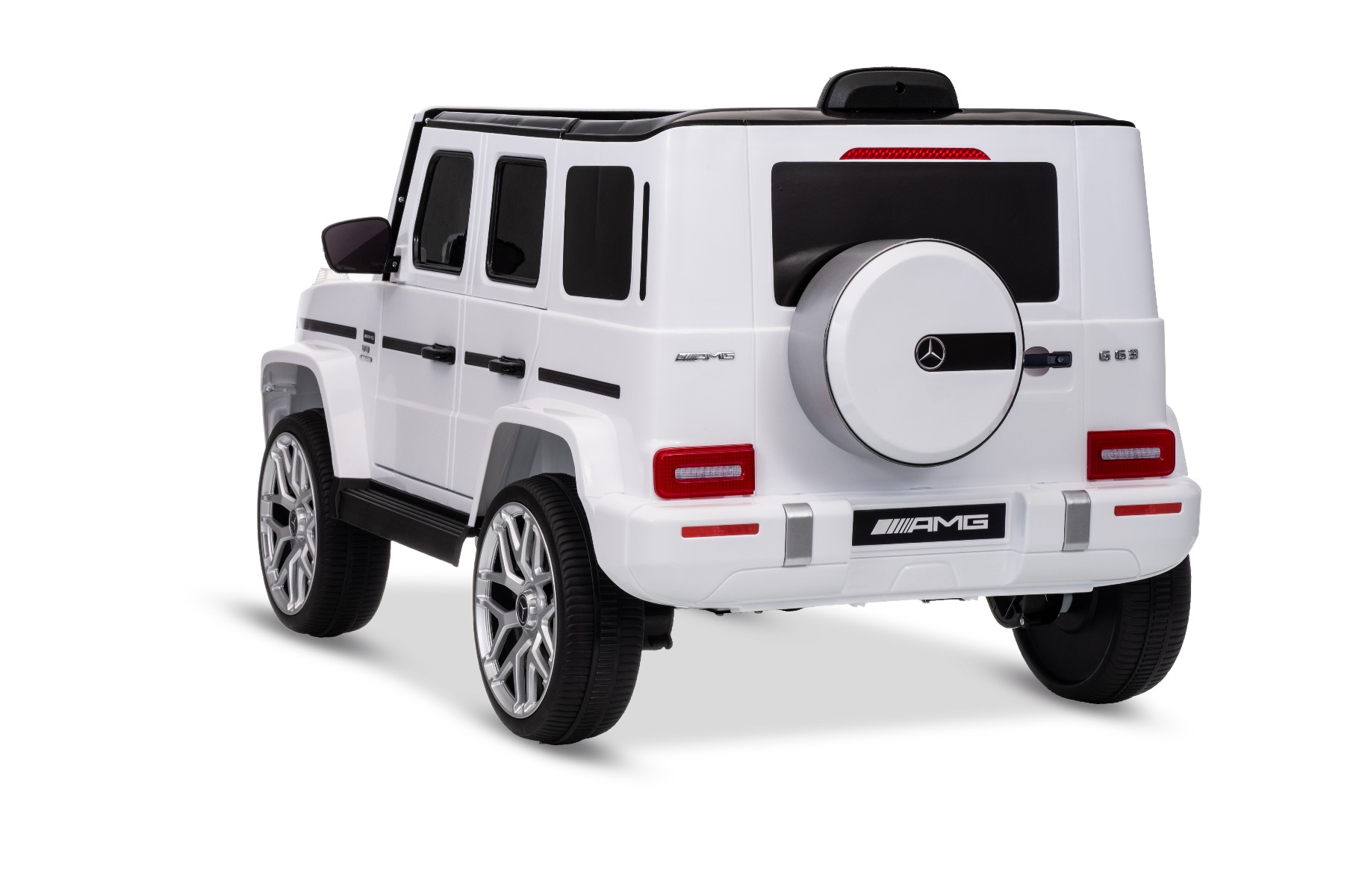 Mașinuță electrică Mercedes G63 12V, alb, scaun individual, suspensii față/spate, baterie litiu, telecomandă 2.4 GHz, 2XMOTOR, USB, Bluetooth, licență ORIGINALĂ - imagine 9