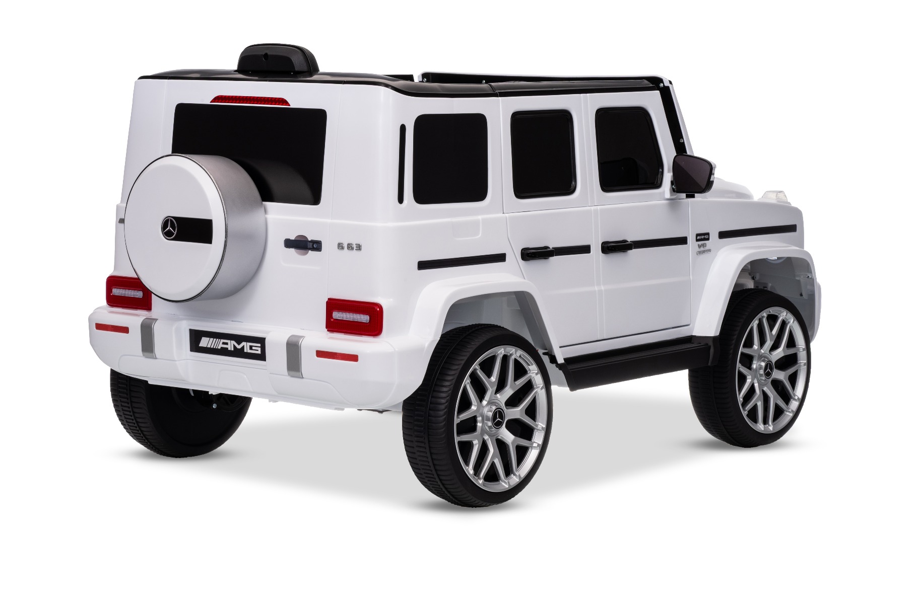 Mașinuță electrică Mercedes G63 12V, alb, scaun individual, suspensii față/spate, baterie litiu, telecomandă 2.4 GHz, 2XMOTOR, USB, Bluetooth, licență ORIGINALĂ - imagine 15
