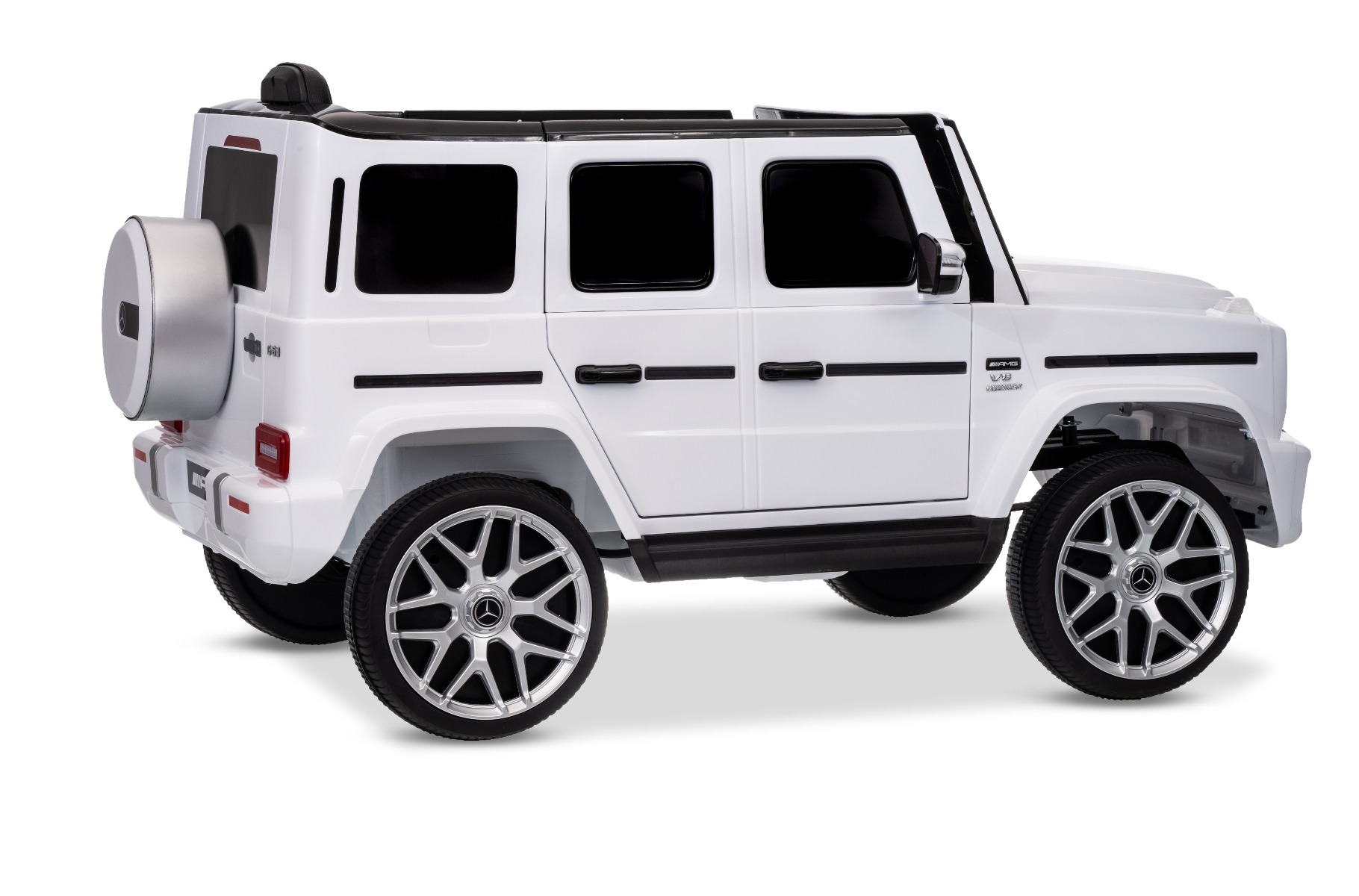 Mașinuță electrică Mercedes G63 12V, alb, scaun individual, suspensii față/spate, baterie litiu, telecomandă 2.4 GHz, 2XMOTOR, USB, Bluetooth, licență ORIGINALĂ - imagine 17