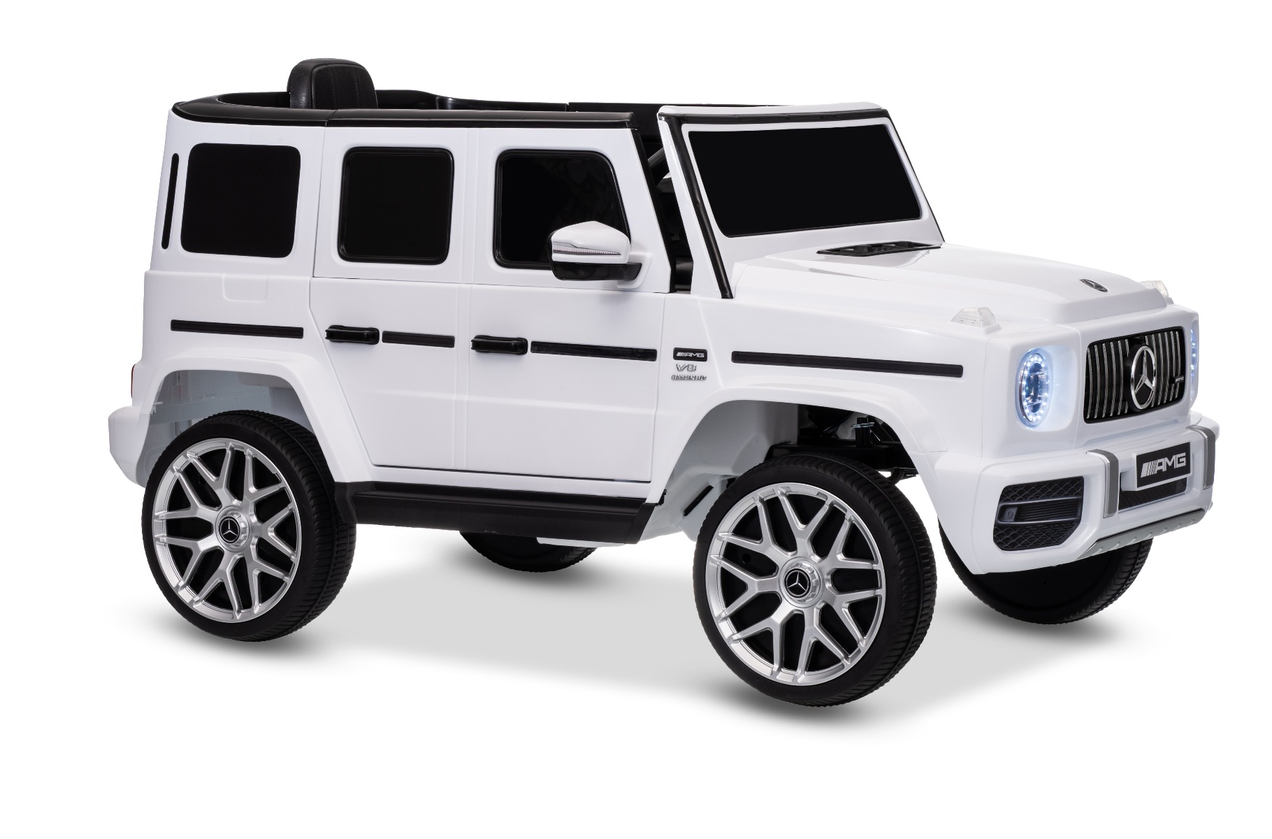 Mașinuță electrică Mercedes G63 12V, alb, scaun individual, suspensii față/spate, baterie litiu, telecomandă 2.4 GHz, 2XMOTOR, USB, Bluetooth, licență ORIGINALĂ - imagine 20