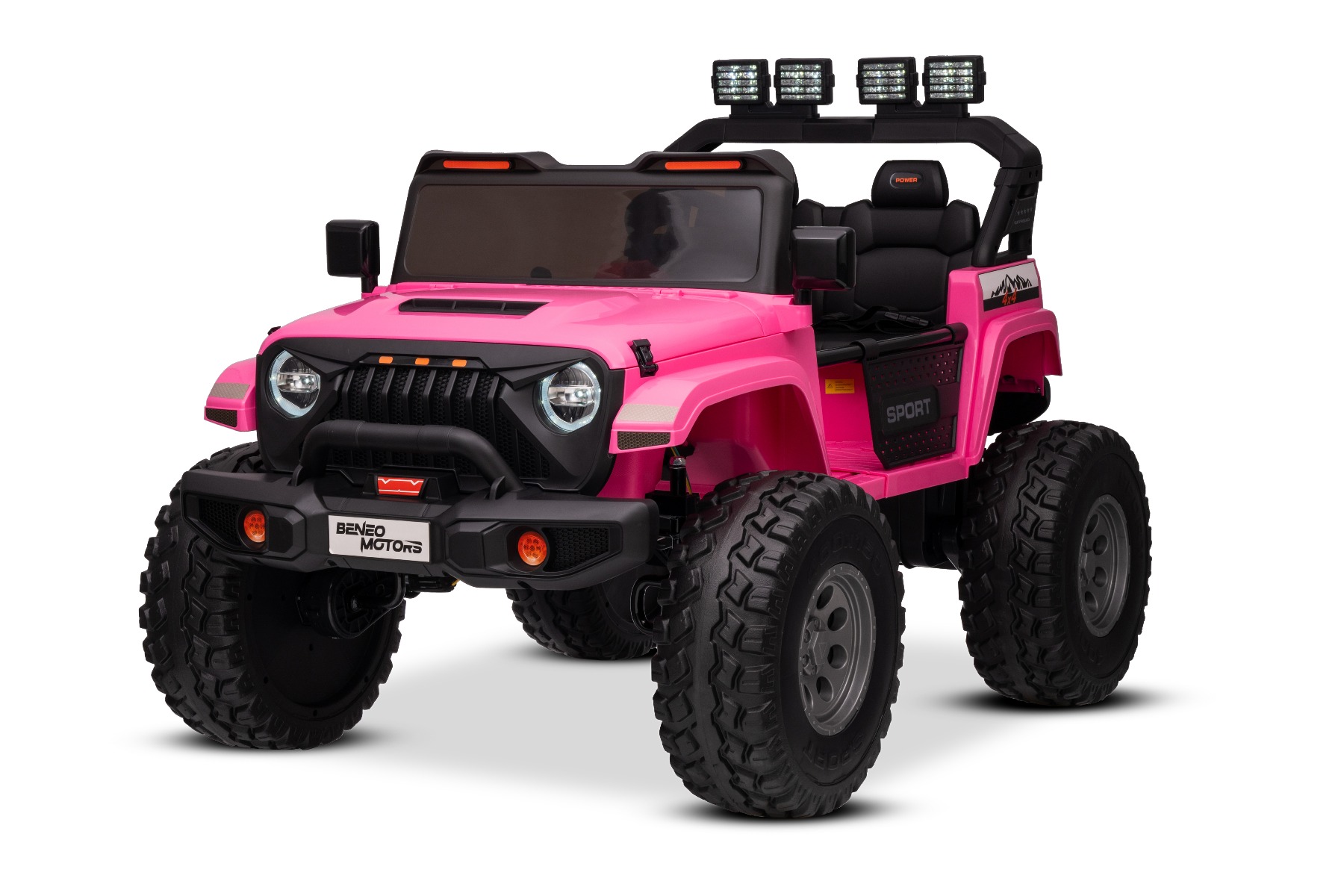 Maşinuţa electrica copii OFFRIDE 4x4² cu două locuri, 24V, roz, player MP3 cu intrare USB/AUX, transmisie 4x4, baterie litiu, roți EVA cu suspensie, telecomandă, lumini LED - imagine 2