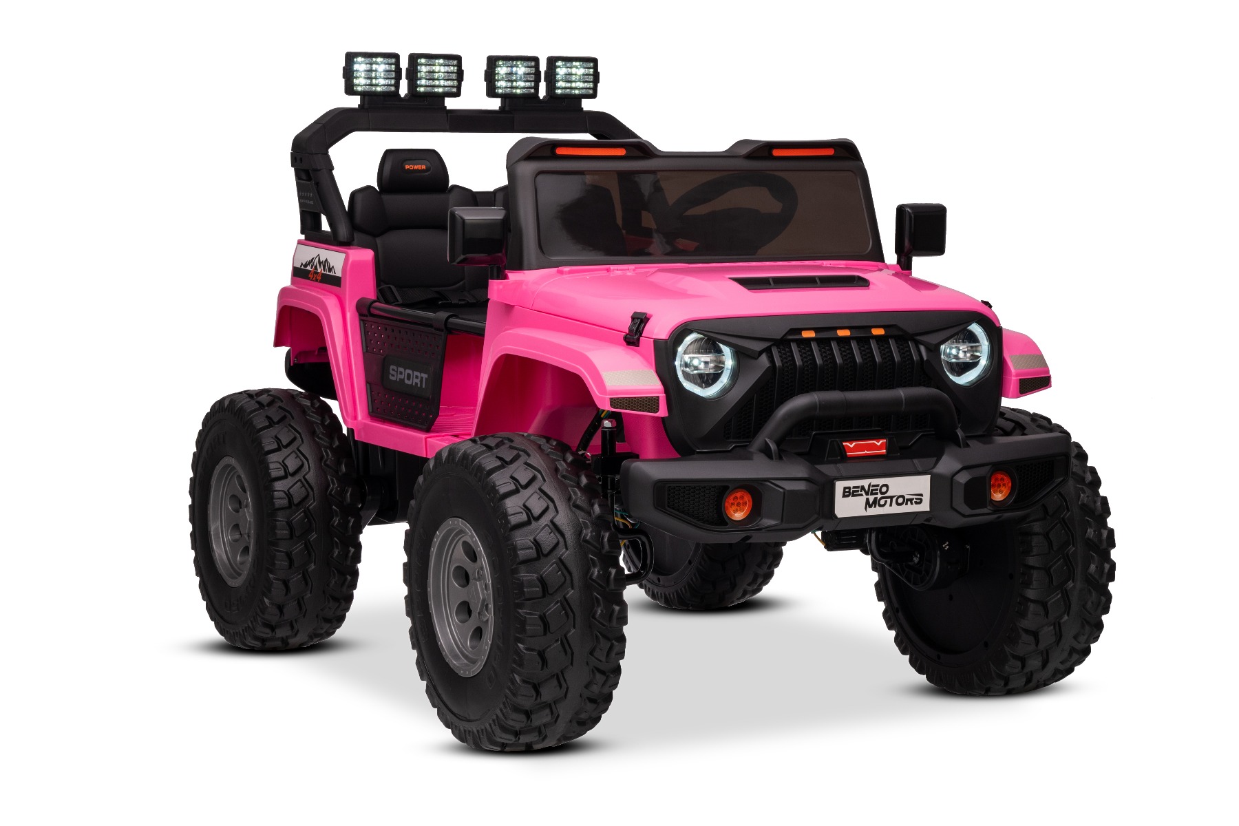 Maşinuţa electrica copii OFFRIDE 4x4² cu două locuri, 24V, roz, player MP3 cu intrare USB/AUX, transmisie 4x4, baterie litiu, roți EVA cu suspensie, telecomandă, lumini LED - imagine 22