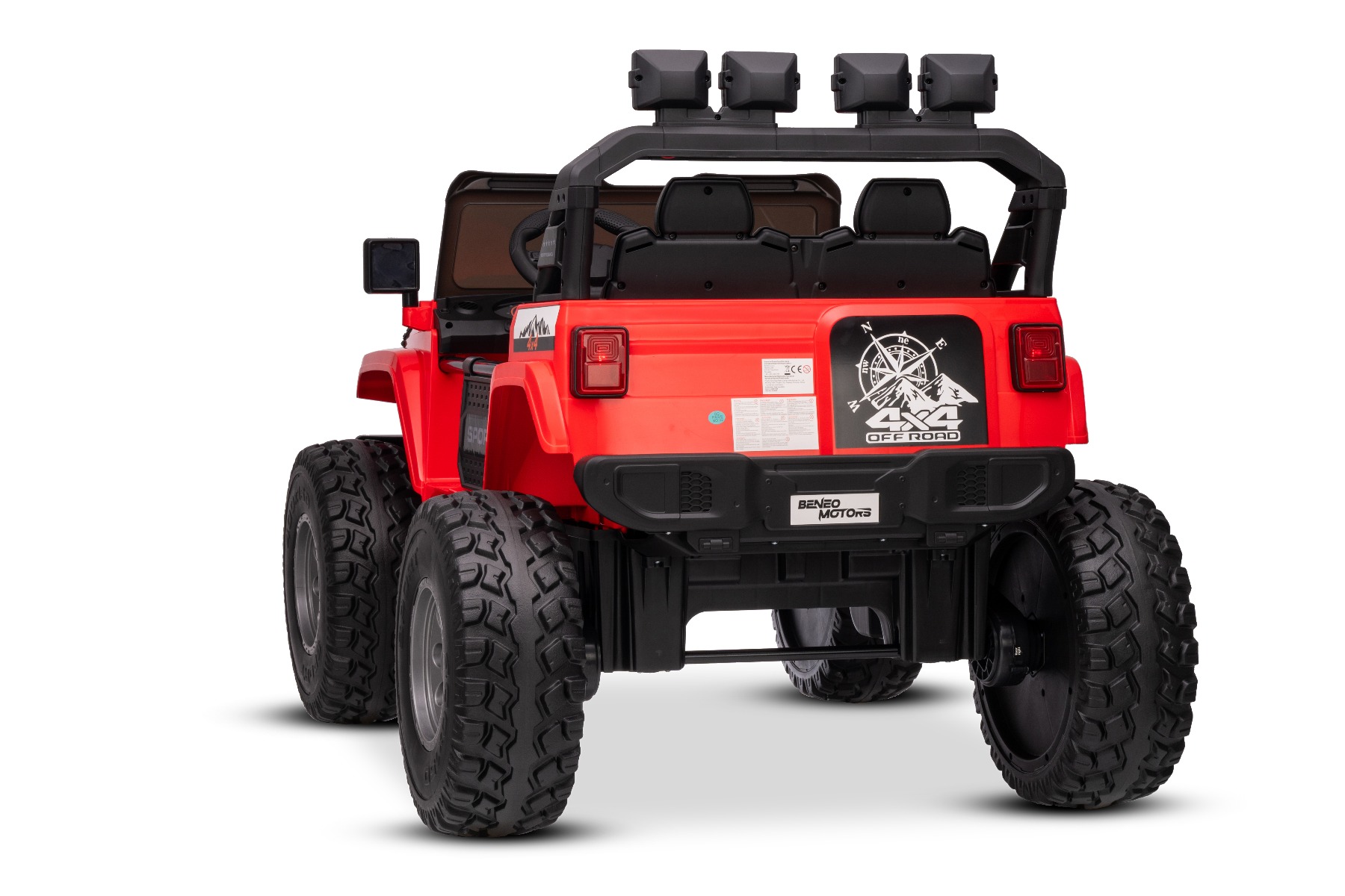 Maşinuţa electrica copii OFFRIDE 4x4² cu două locuri, 24V, roșu, player MP3 cu intrare USB/AUX, transmisie 4x4, baterie litiu, roți EVA cu suspensie, telecomandă, lumini LED - imagine 10