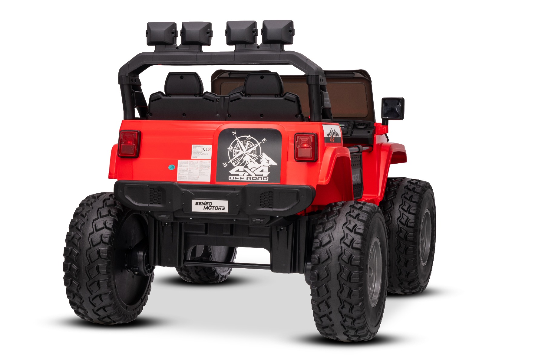 Maşinuţa electrica copii OFFRIDE 4x4² cu două locuri, 24V, roșu, player MP3 cu intrare USB/AUX, transmisie 4x4, baterie litiu, roți EVA cu suspensie, telecomandă, lumini LED - imagine 12
