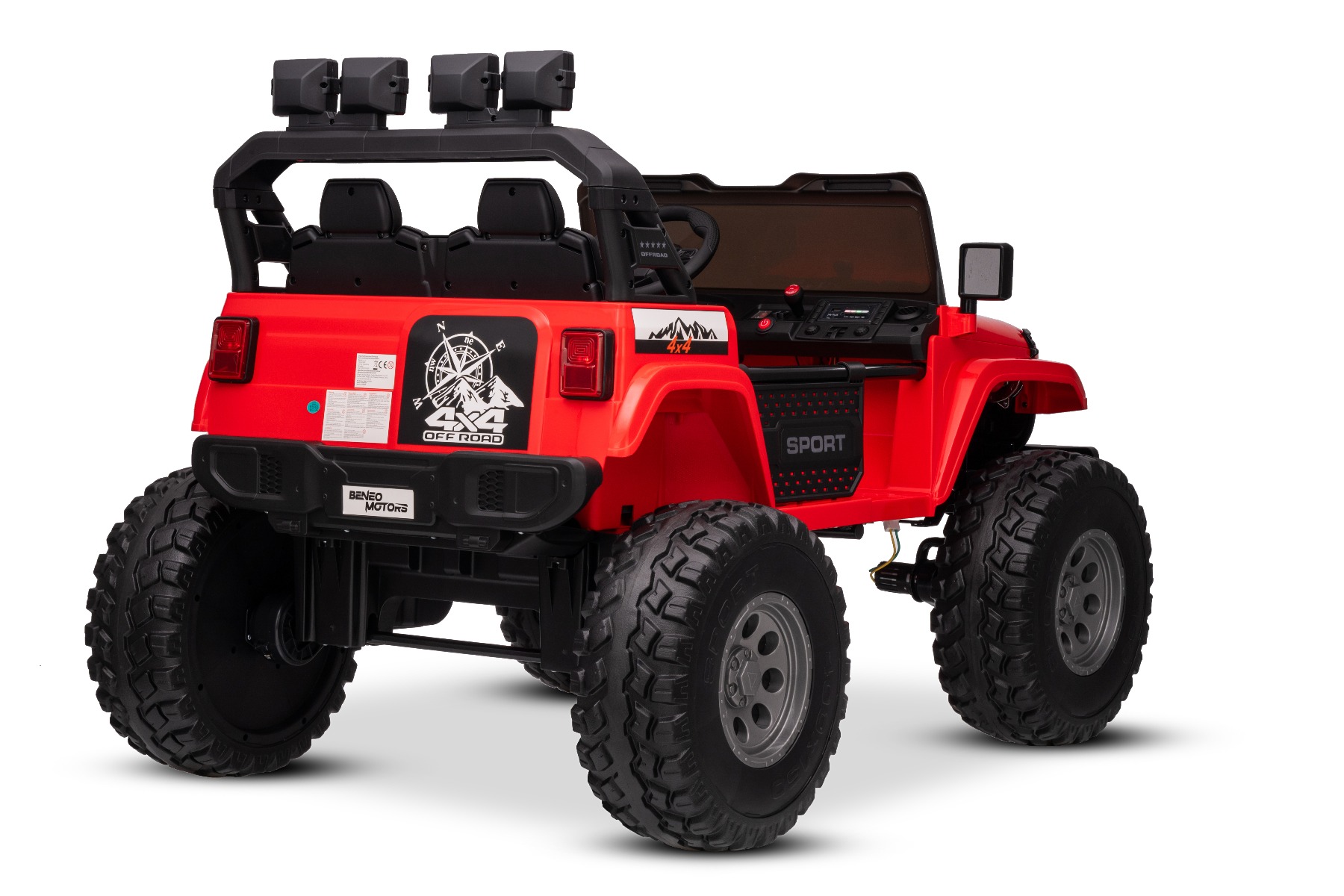 Maşinuţa electrica copii OFFRIDE 4x4² cu două locuri, 24V, roșu, player MP3 cu intrare USB/AUX, transmisie 4x4, baterie litiu, roți EVA cu suspensie, telecomandă, lumini LED - imagine 13